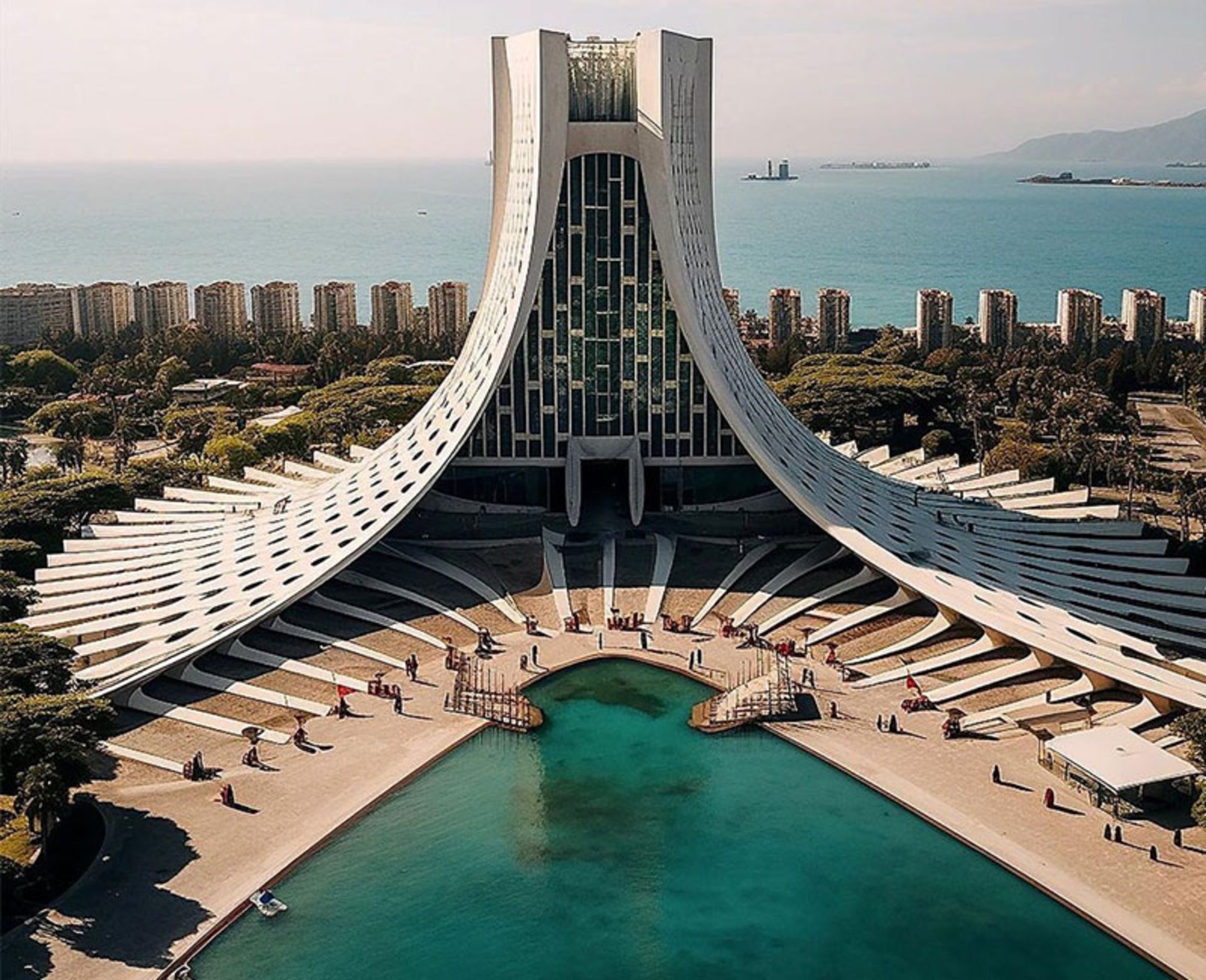 تصویرسازی هتلی بزرگ از روی برج آزادی