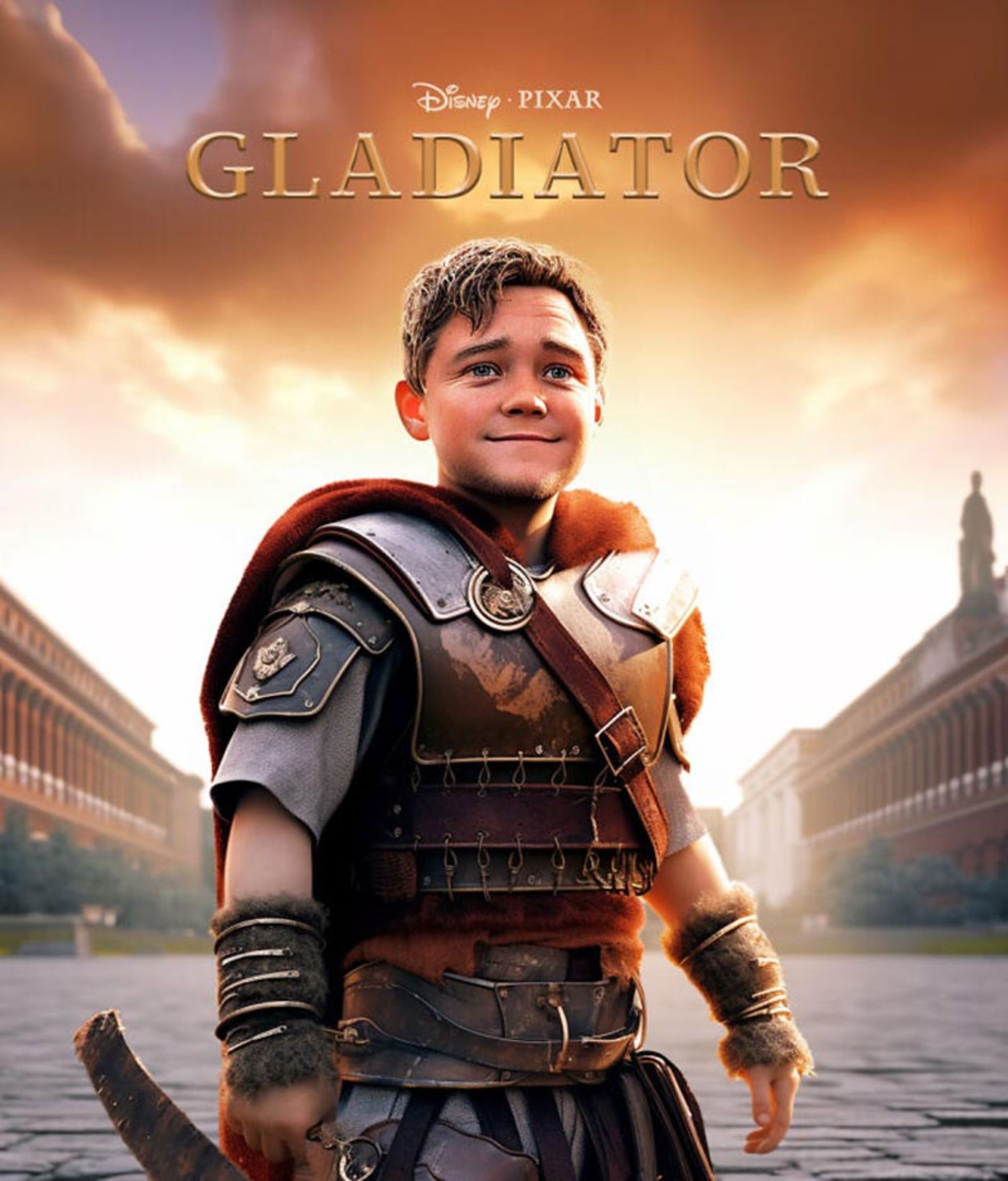 طراحی پوستر فیلم Gladiator به سبک پیکسار