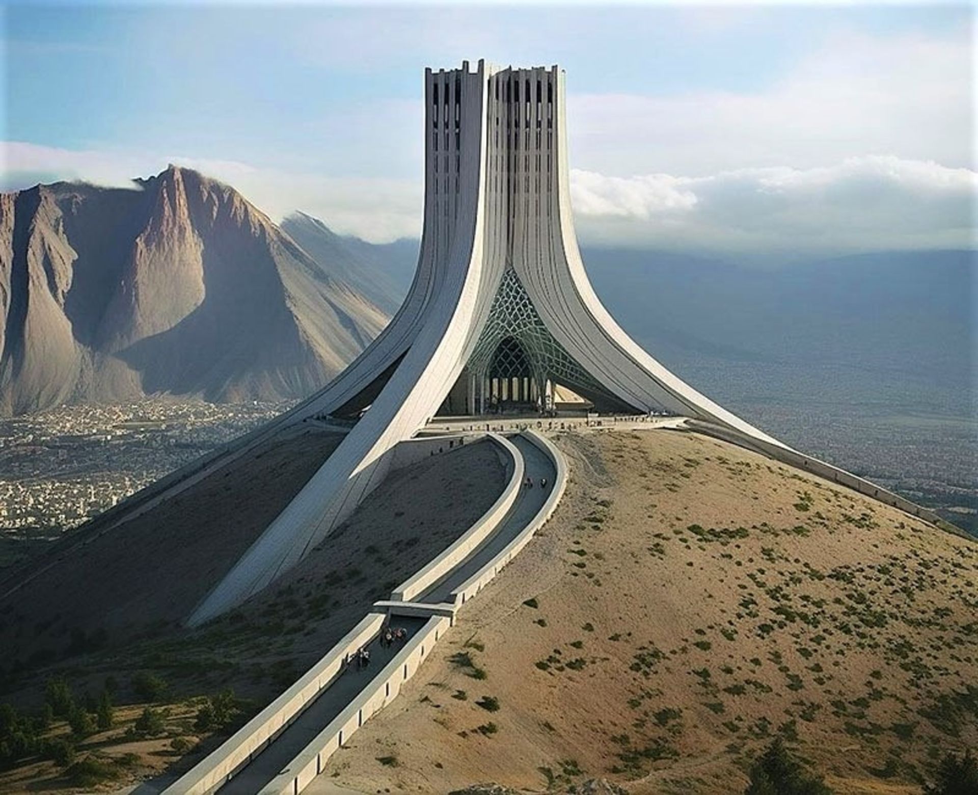 تجسم برج آزادی روی کوه