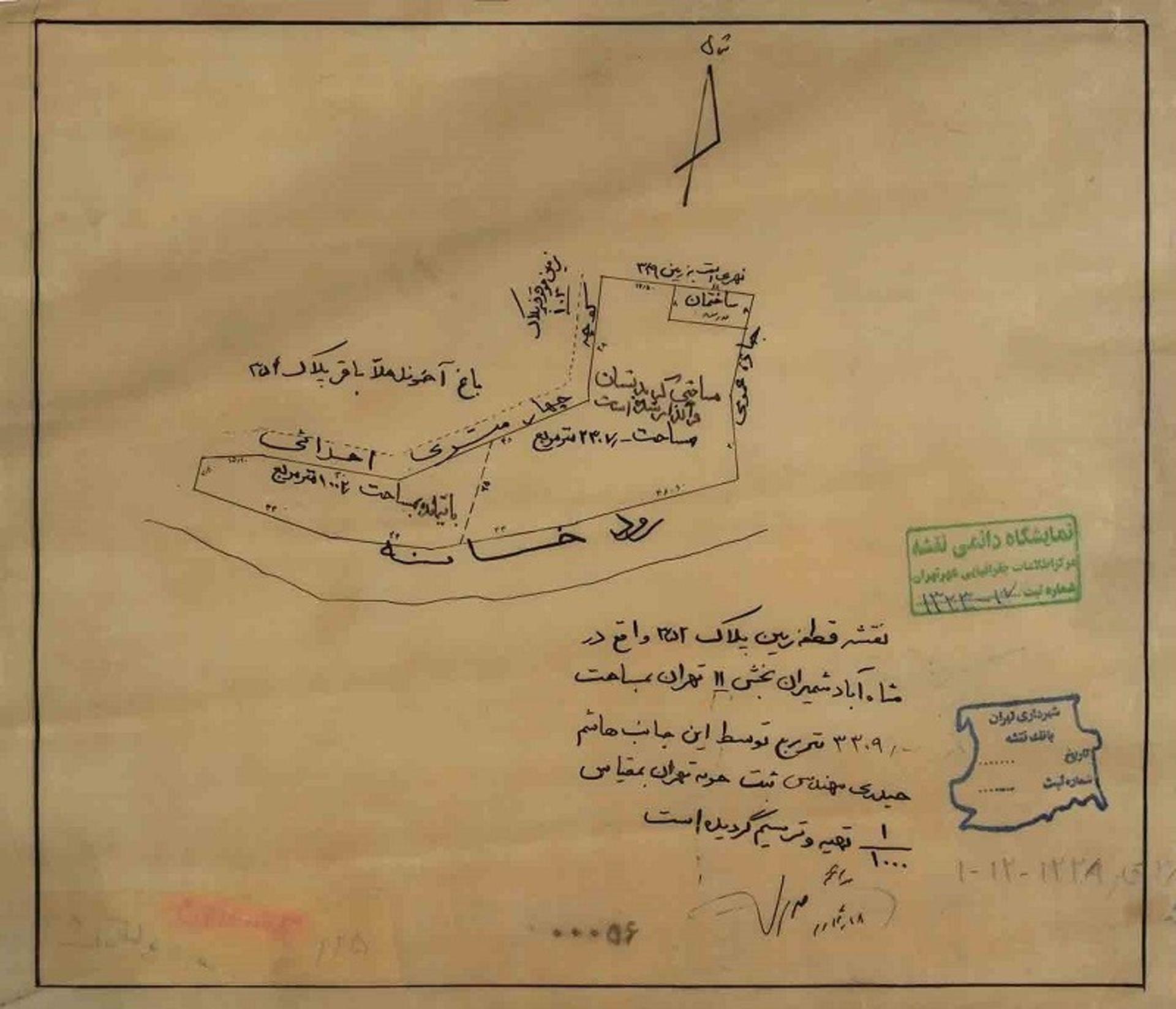 نقشه شاه آباد شمیران؛ منبع عکس: Mapmuseum.tehran.ir؛ عکاس: نامشخص