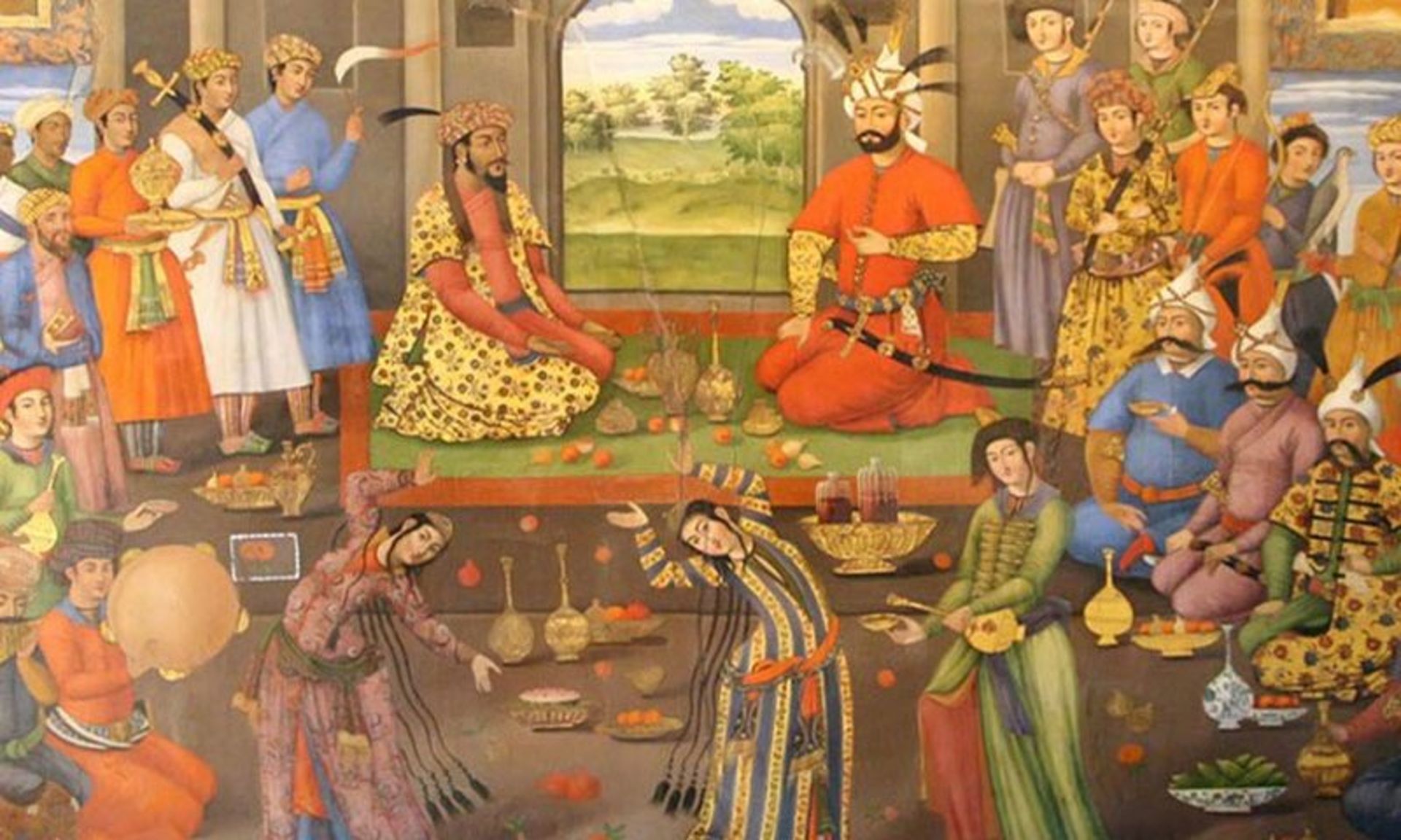 نقاشی مینیاتوری از پایکوبی در گذشته ؛ منبع عکس: cafesour.ir؛ عکاس: نامشخص