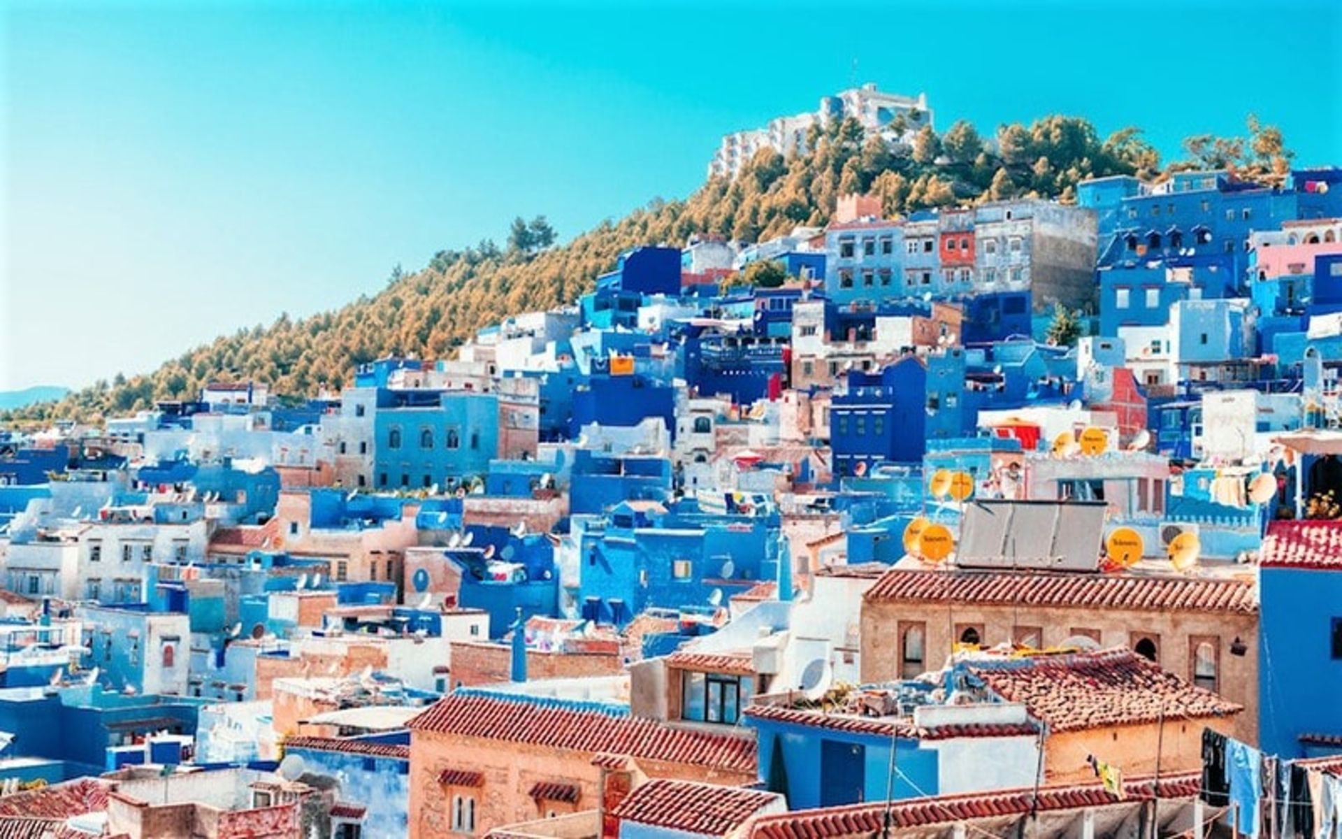 عکس هوایی از شهر شفشاون مراکش، منبع عکس: unsplash.com، عکاس: Heidi Kaden