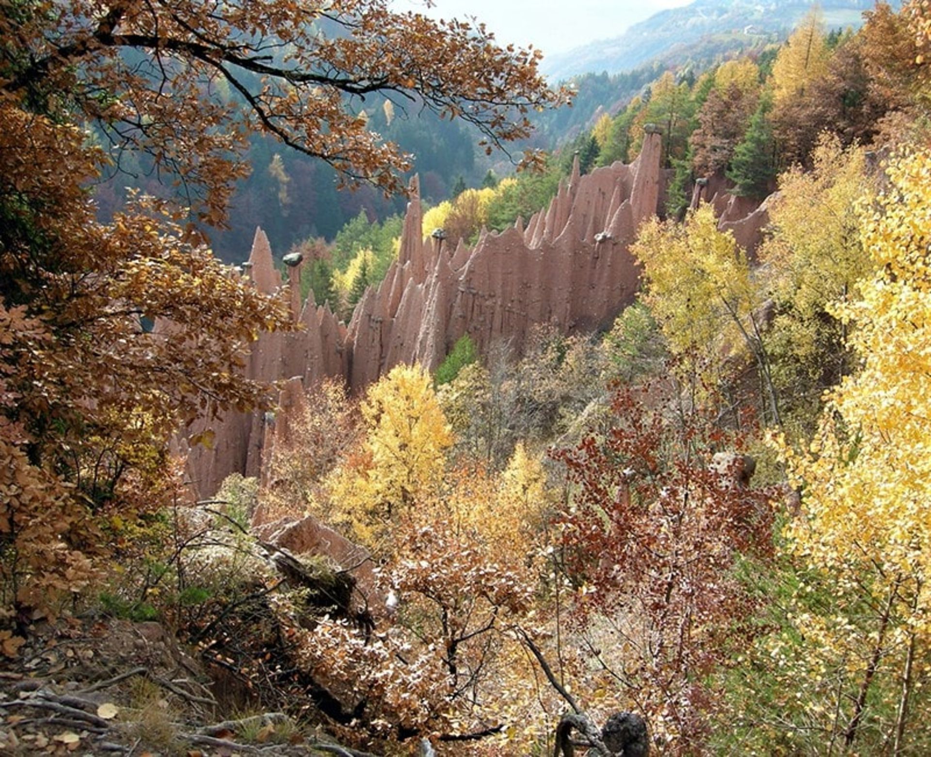 درختان پاییزی در اطراف اهرام زمین ایتالیا، منبع عکس: flickr.com، عکاس: mstefano80
