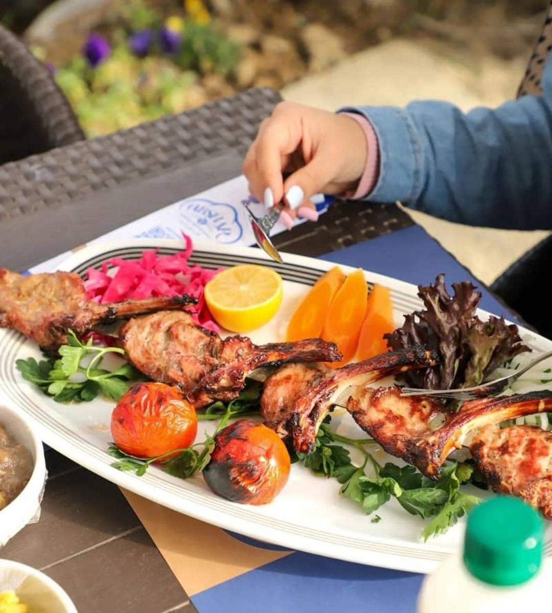 غذاهای باغ رستوران آبشار افجه
