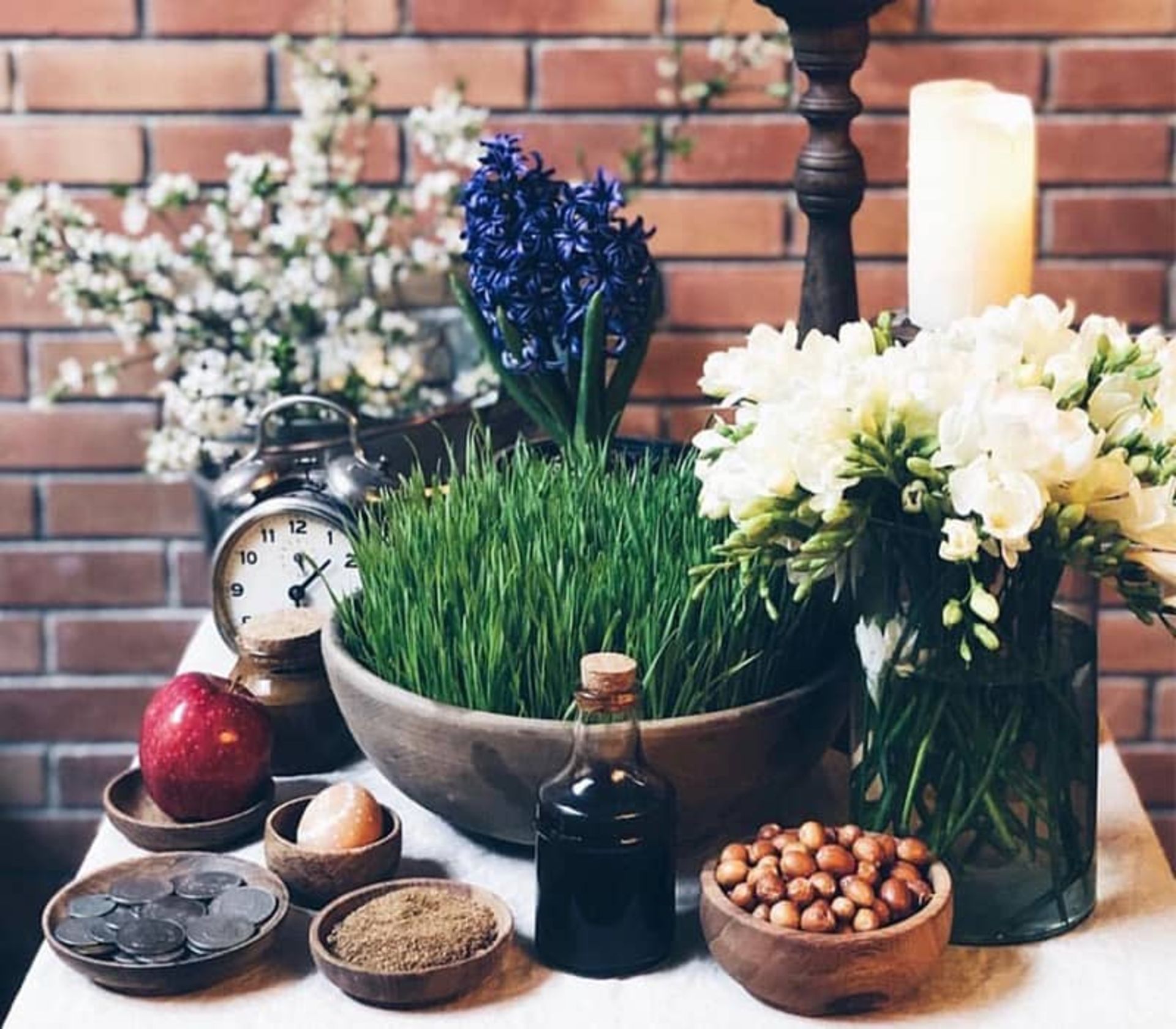 سفره هفت سین با سبزه عید