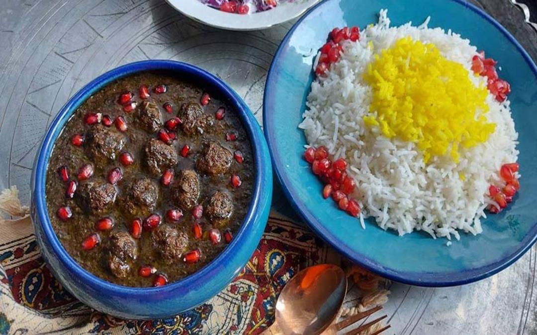 خورش اناربیج و برنج 