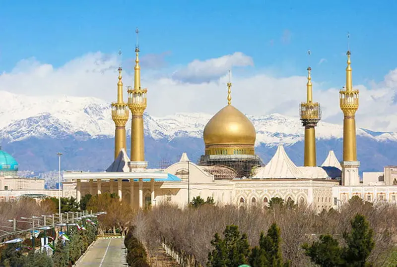 محوطه فضای سبز و بلوار مقابل مرقد امام خمینی از نمای بالا