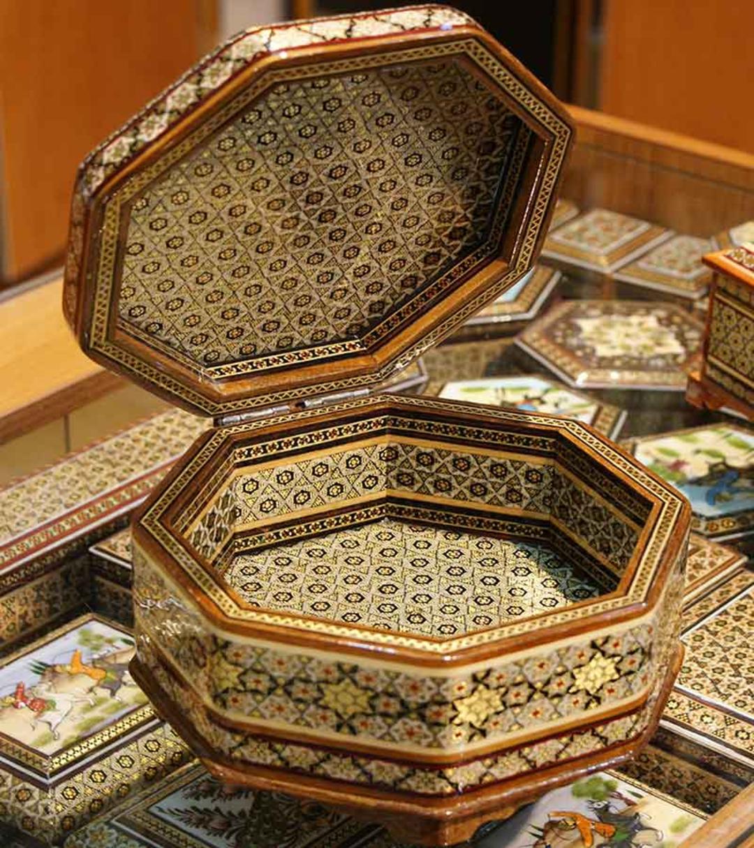 جعبه چند ضلعی خاتم 