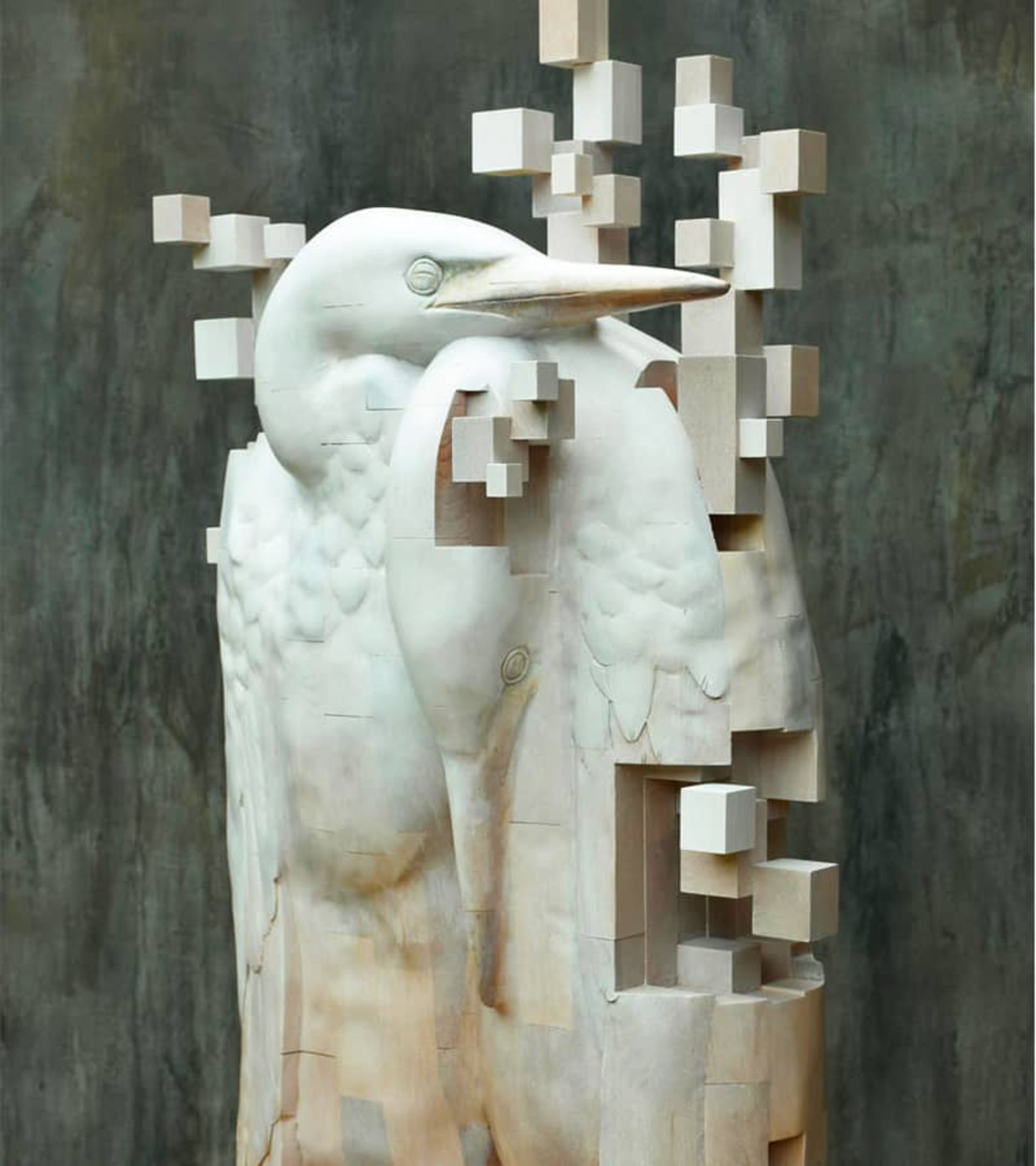مجسمه چوبی یک پرنده