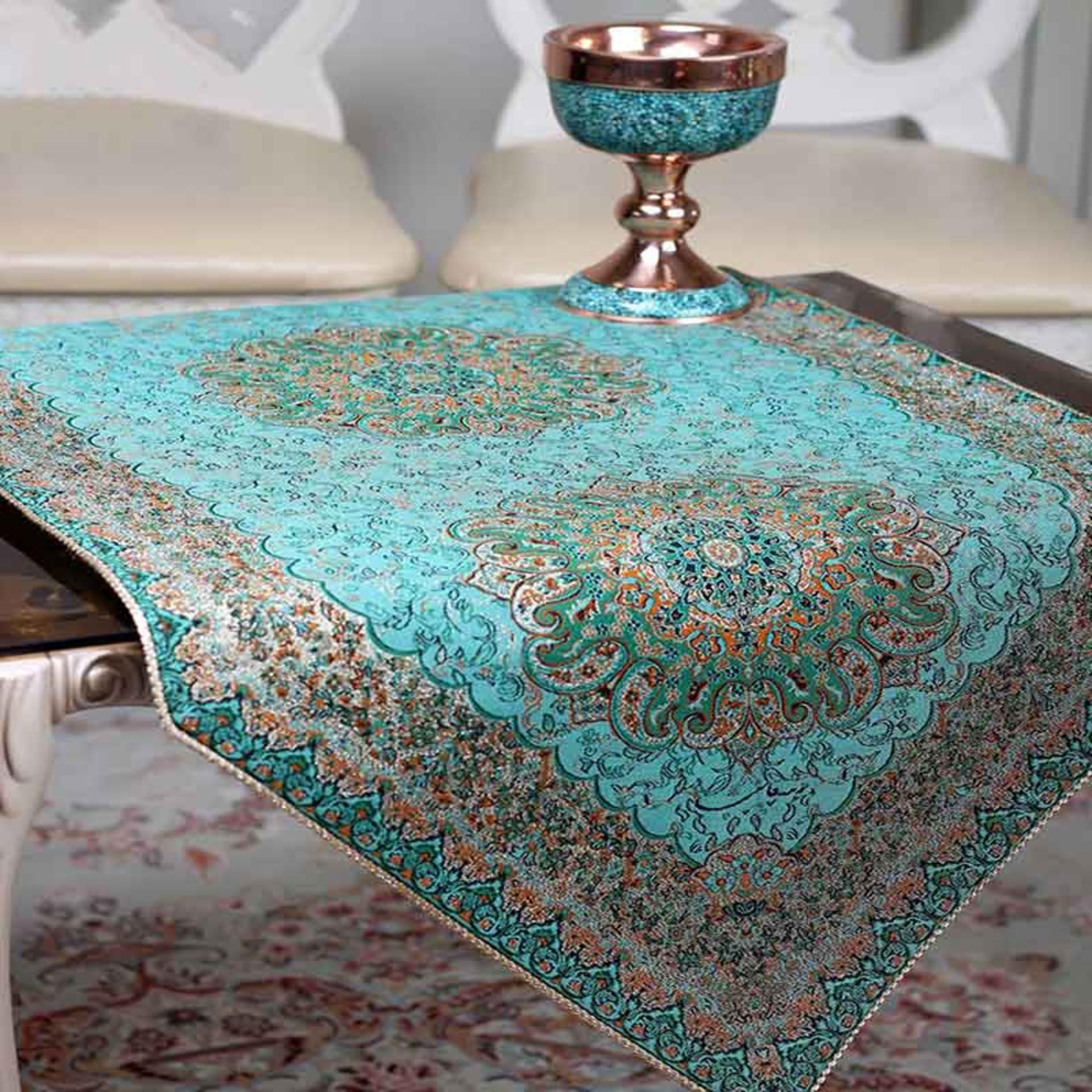 رانر ترمه فیروزه ای 