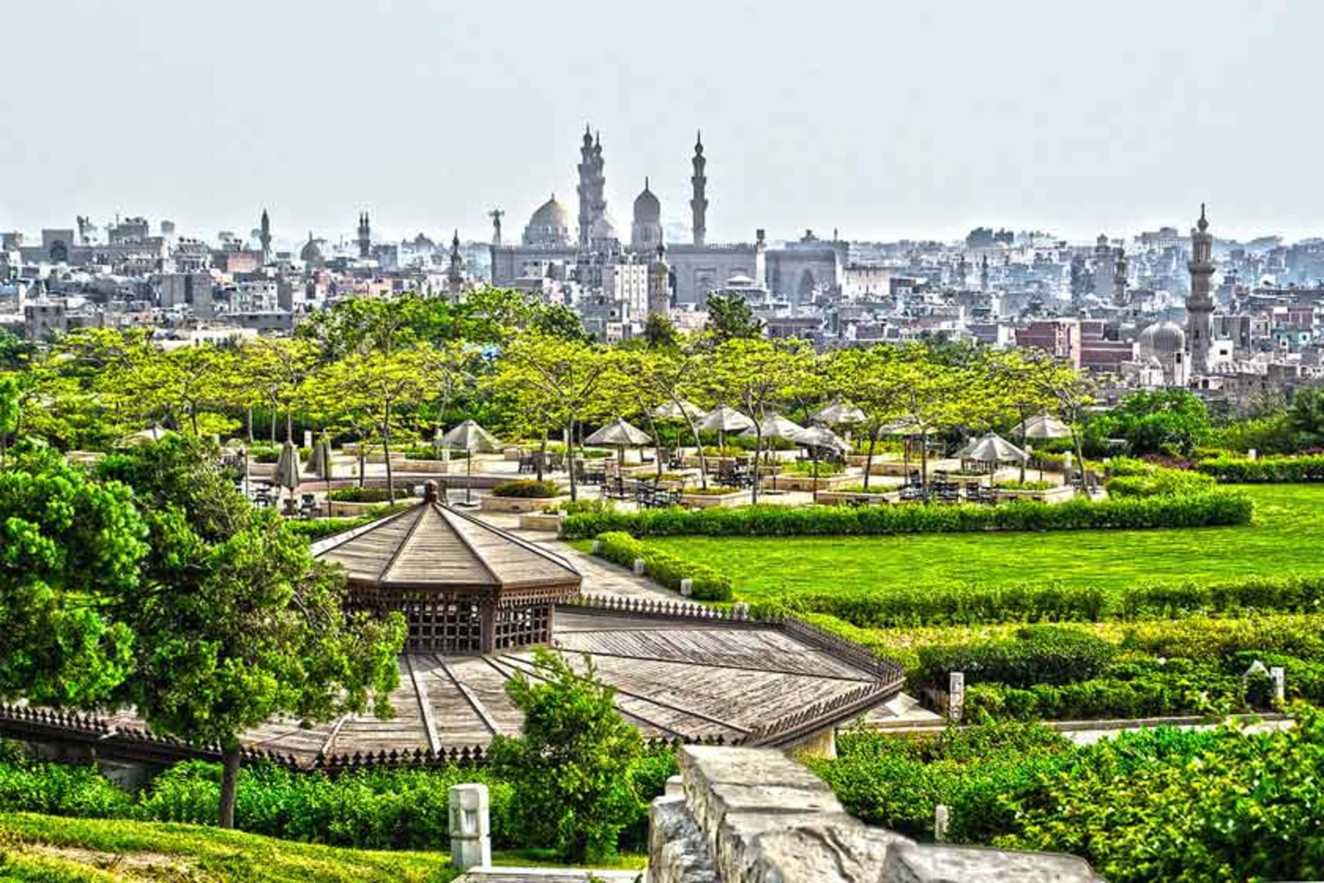 چشم‌اندازی از پارک الازهر؛ منبع عکس: ویکی‌مدیا؛ عکاس: یاسر نظمی
