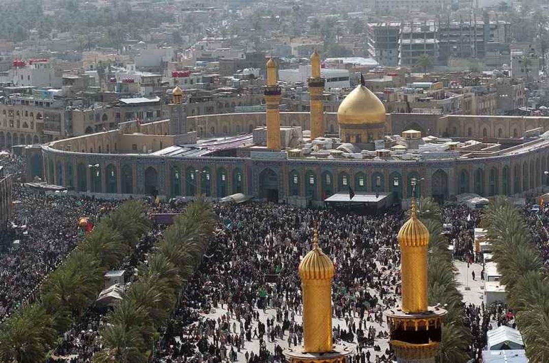 تصویر هوایی از فضای بین الحرمین در ایام اربعین