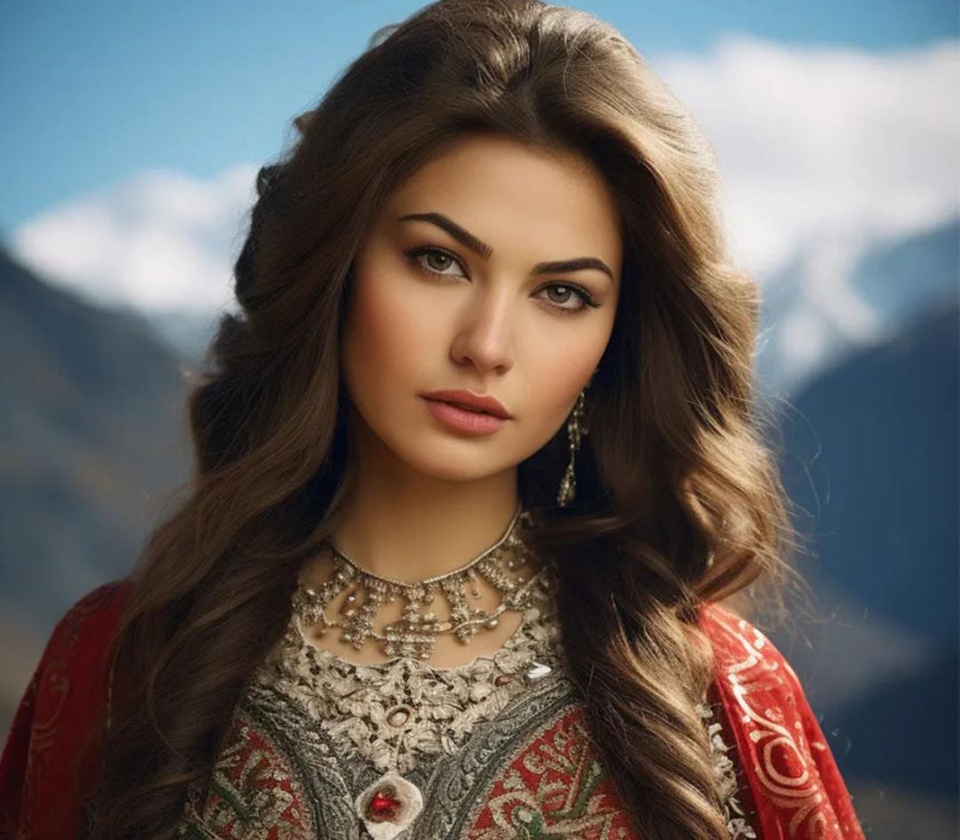 دختری زیبا با لباس محلی