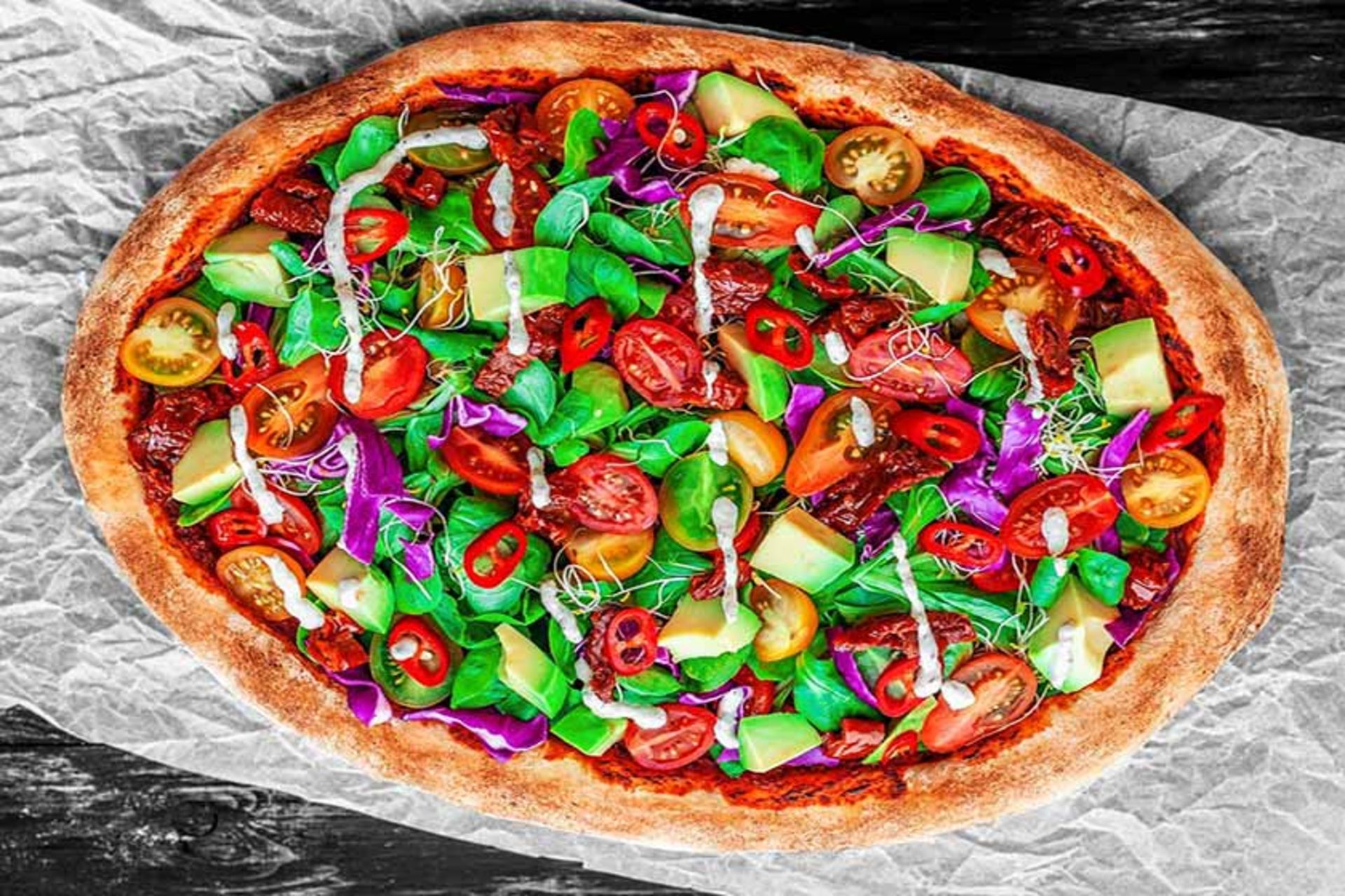 نوعی پیتزای گیاهی؛ منبع عکس: instagram.com/vegan.dy؛ نام عکاس: Andy