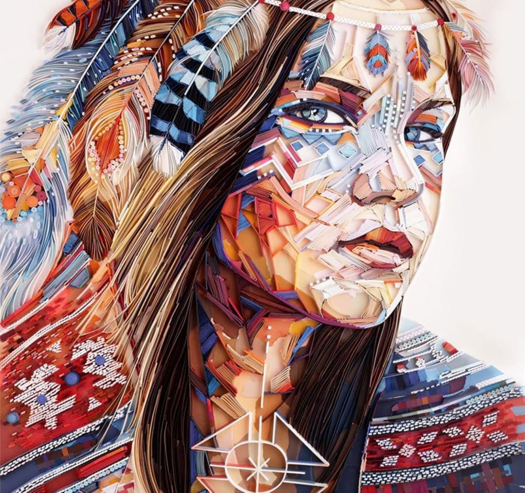 پرتره زنی جوان با هنر کوئیلینگ