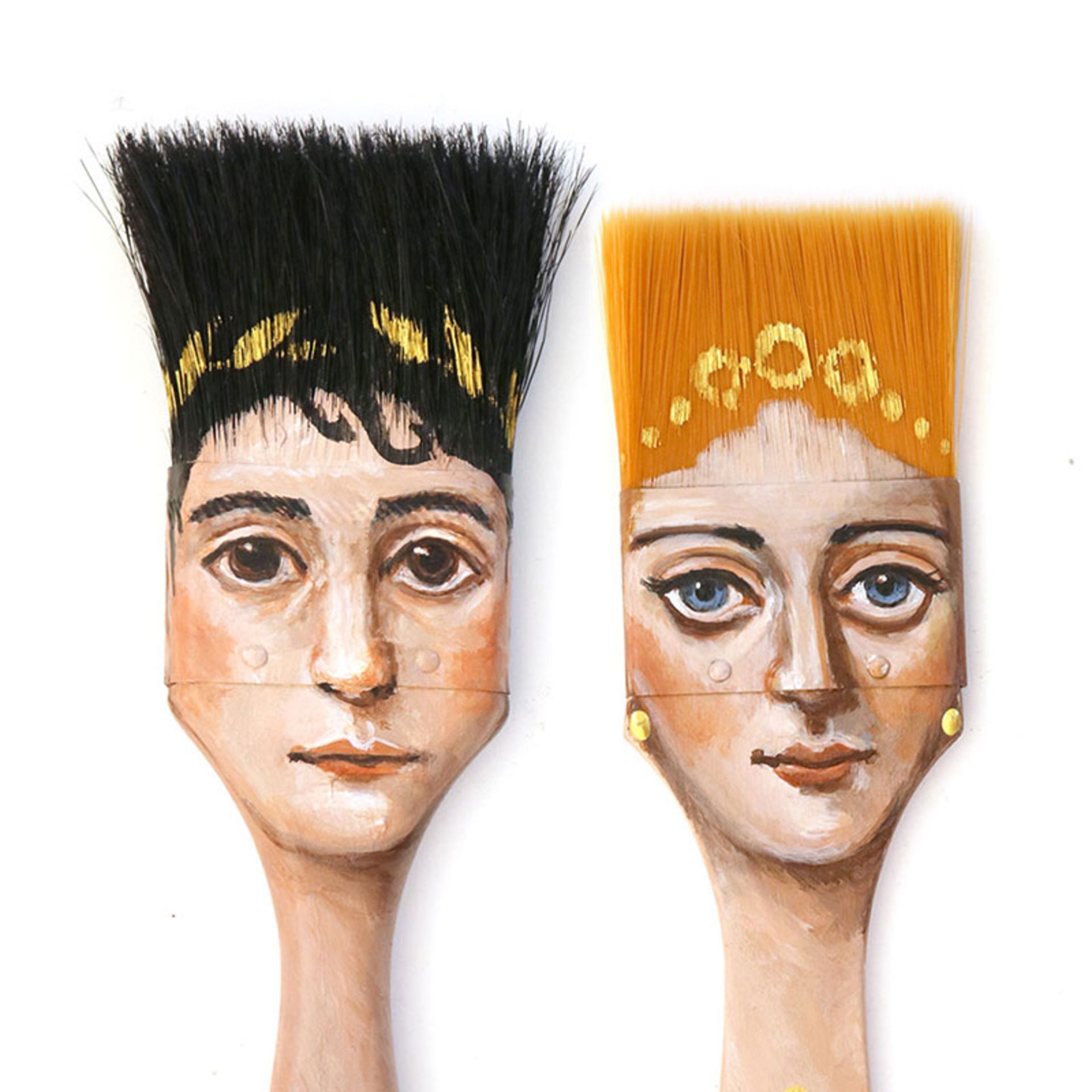پرتره دو زن روی قلم مو