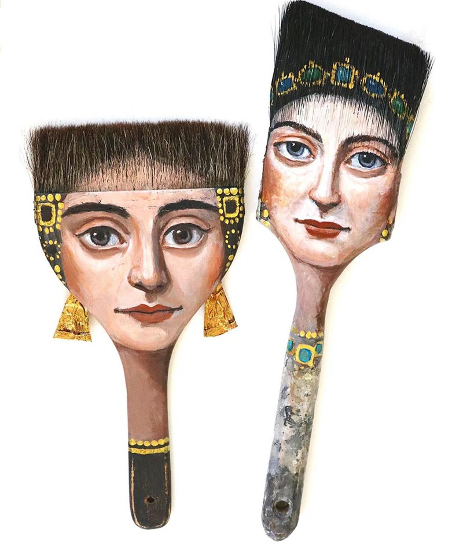 پرتره دو زن بر دو قلم موی کهنه