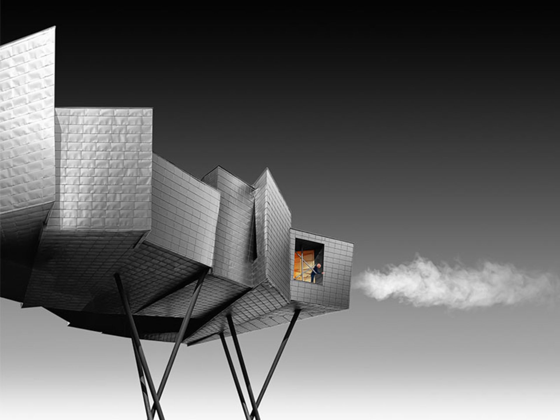 عکس از ساختمانی با اشکال هندسی