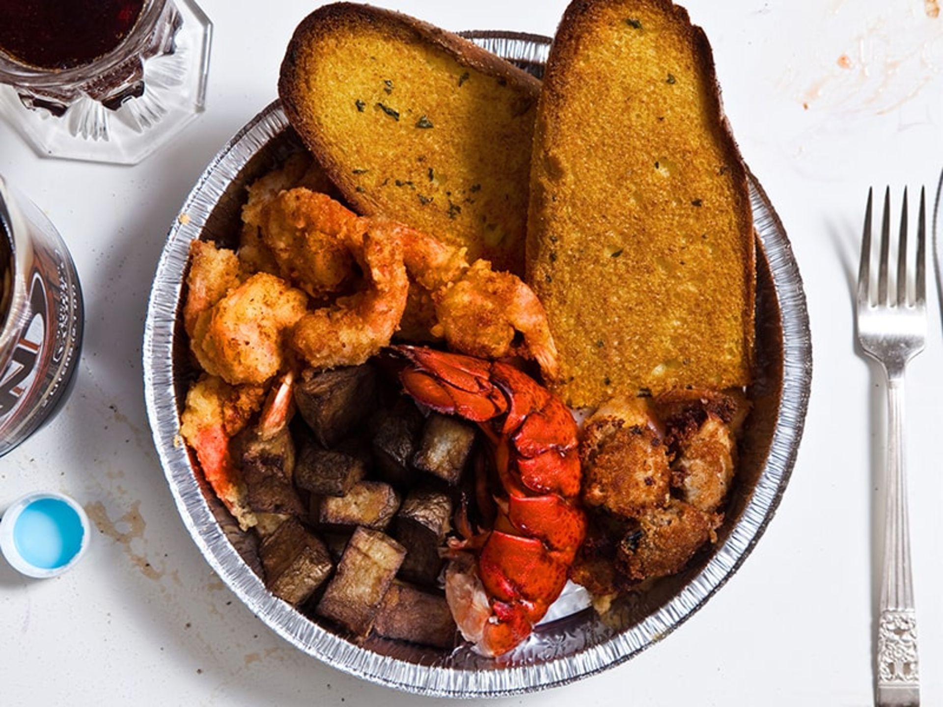 دم خرچنگ و نان تست