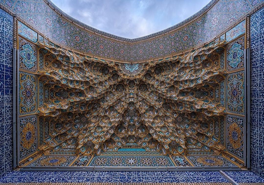 لانه زنبوری طاق گنبد حرم امام رضا فیروزه صحن