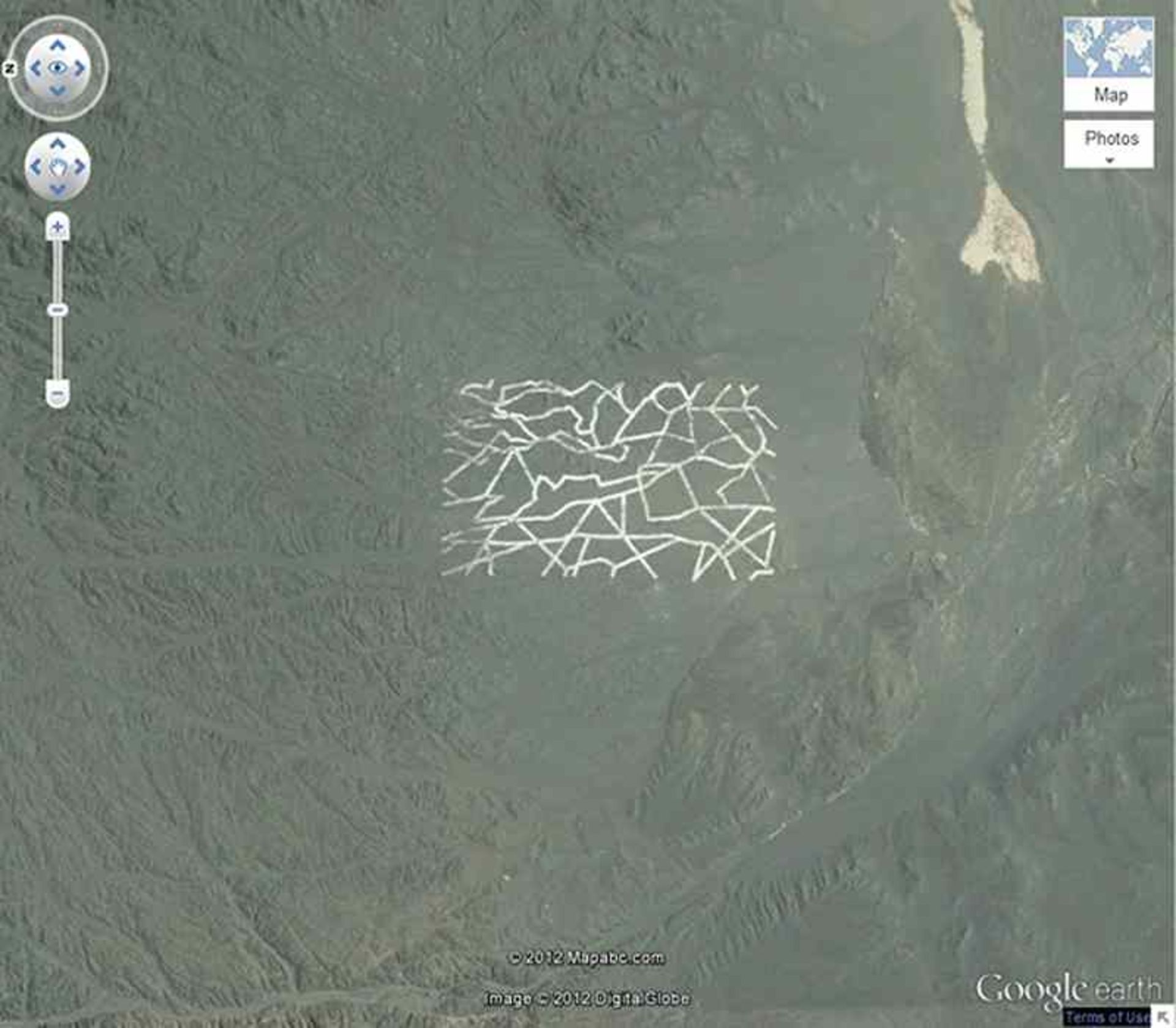 الگوهای حک شده منطقه گابی، منبع عکس: سایت Digital Globe، عکاس: نامشخص