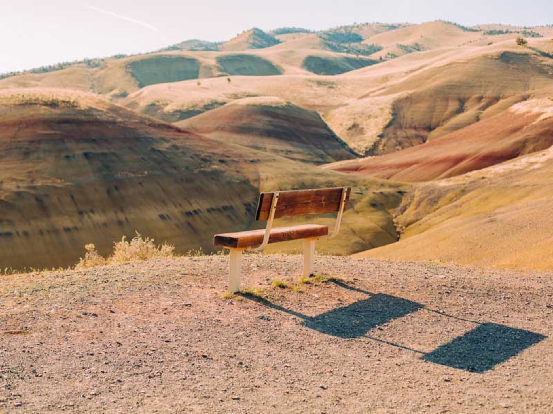نیمکتی در کوهستانی در ایالت اورگن آمریکا