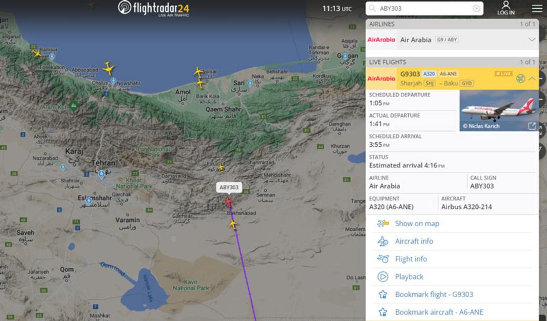 ردیابی پرواز در flightradar24