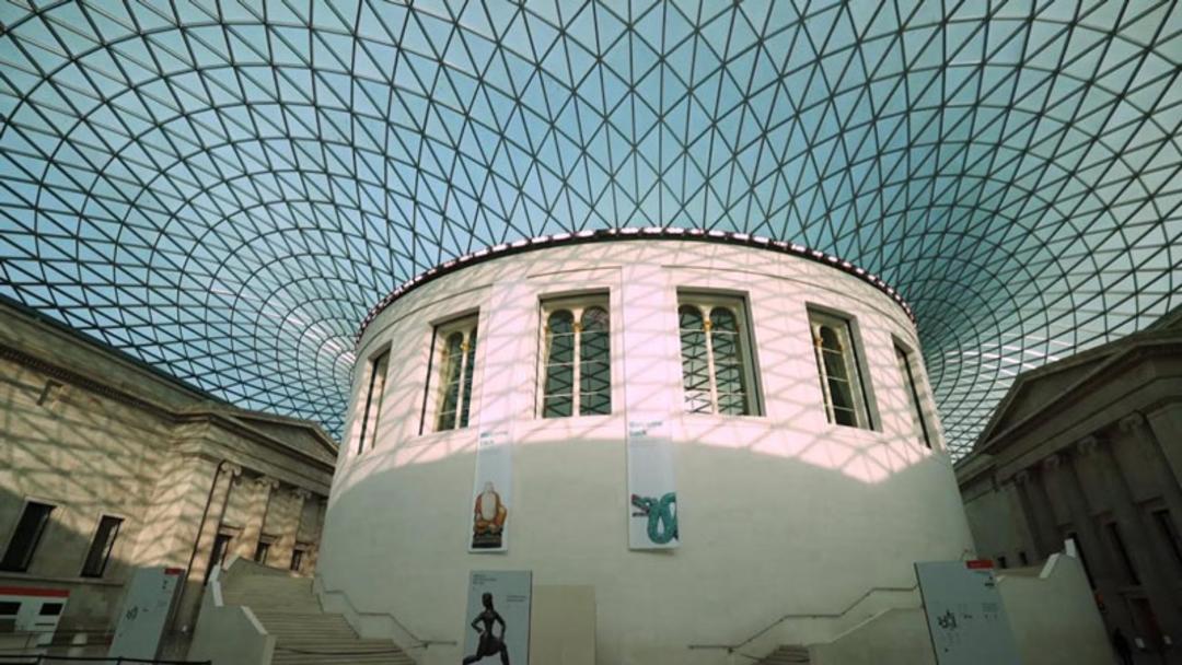 سقف شیشه‌ای موزه بریتانیا؛ منبع عکس: British Museum، عکاس: نامشخص