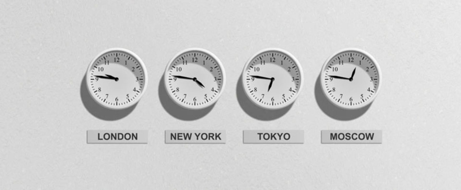 ساعت های لندن نیویورک توکیو مسکو؛ منبع عکس: Clock Corner