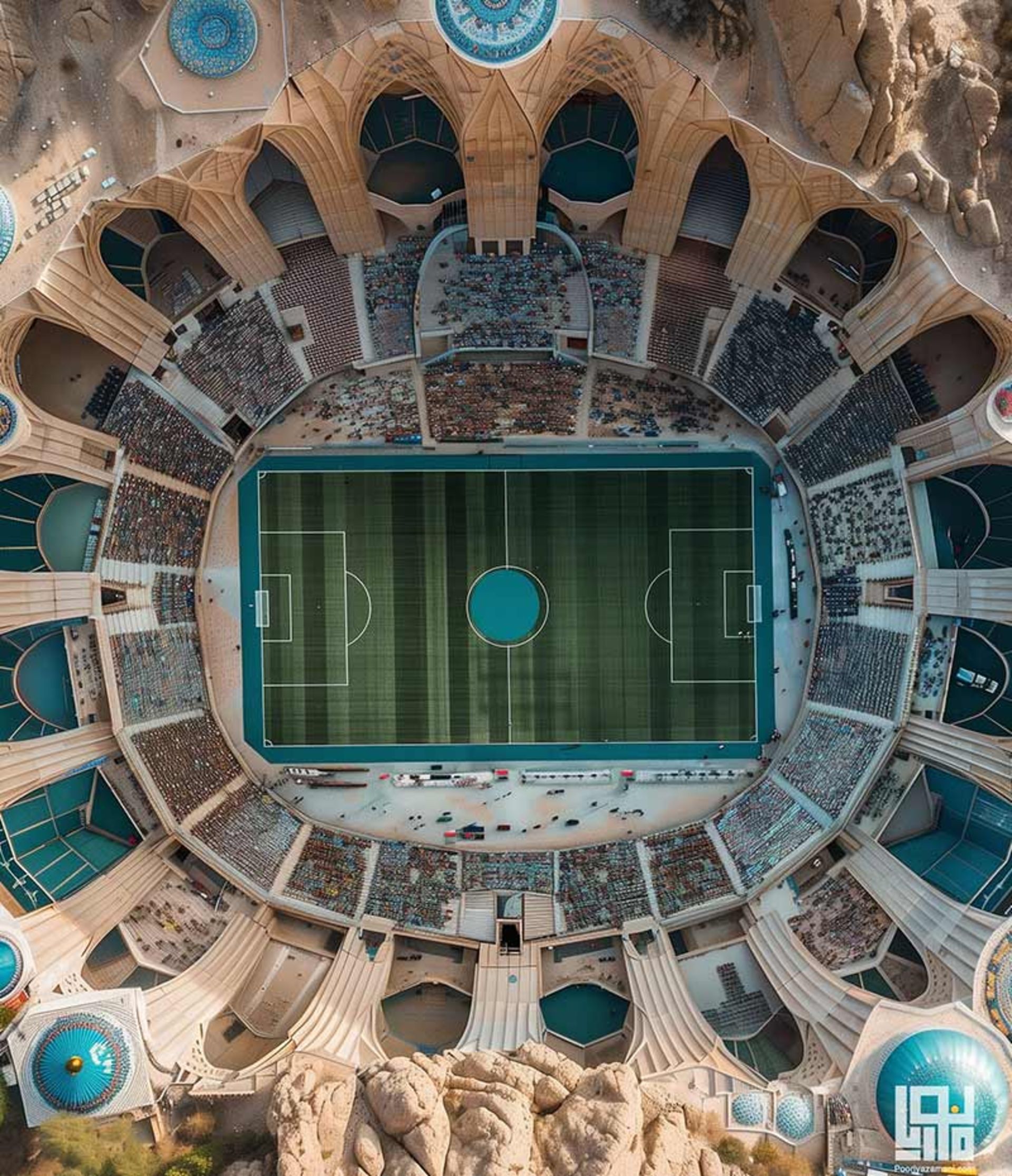 معماری ایرانی در استادیوم مدرن فوتبال