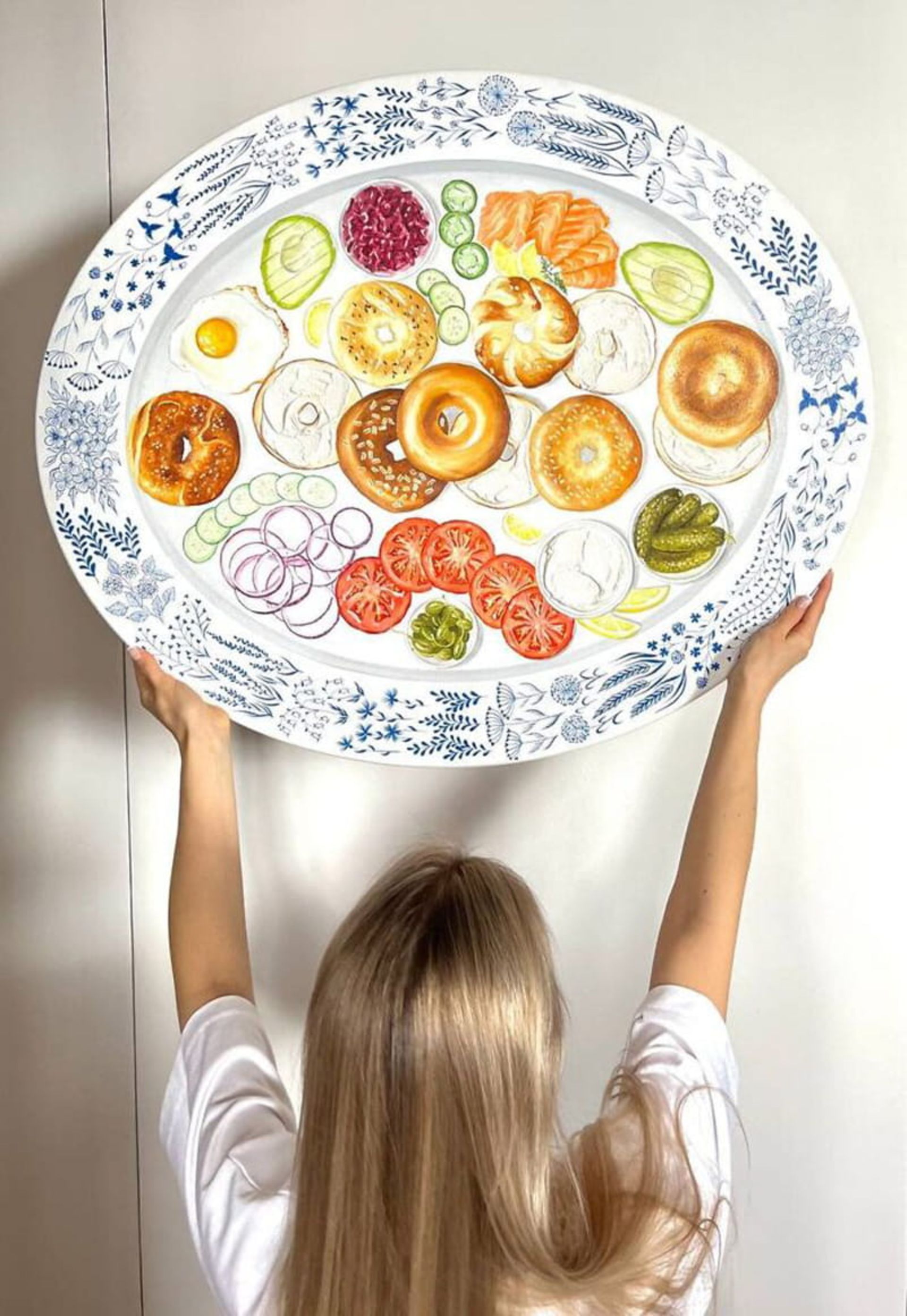 بشقاب صبحانه نقاشی شده