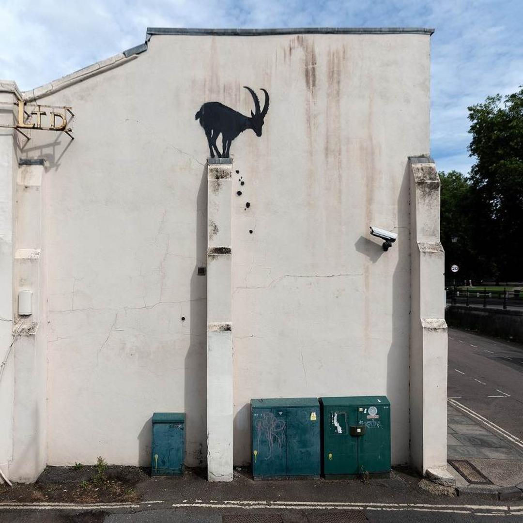 نقاشی بز کوهی روی دیوار؛ منبع عکس: وب سایت Banksy.co.uk