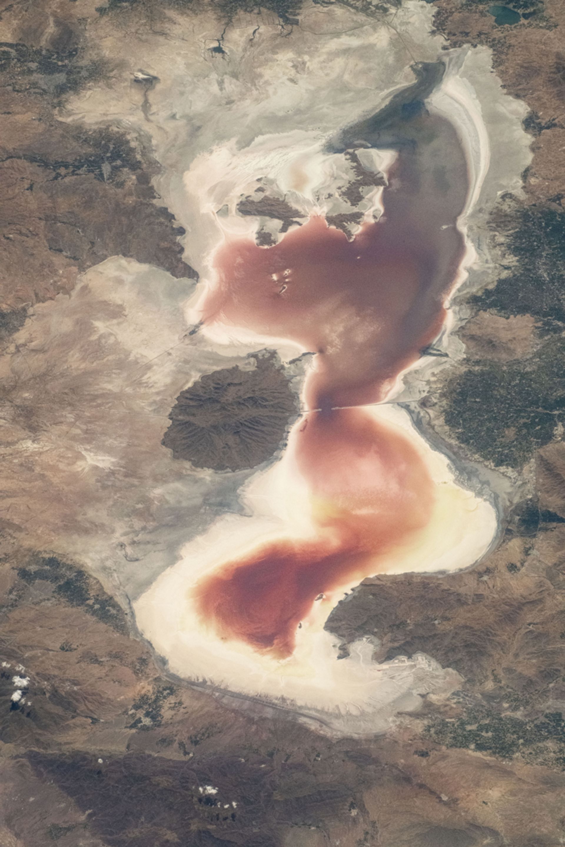دریاچه ارومیه از ایستگاه بین‌المللی فضایی