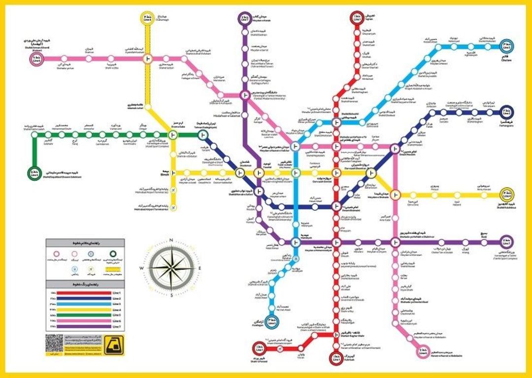 نقشه مترو سال ۱۴۰۳؛ منبع عکس: وب سایت Metro.tehran.ir