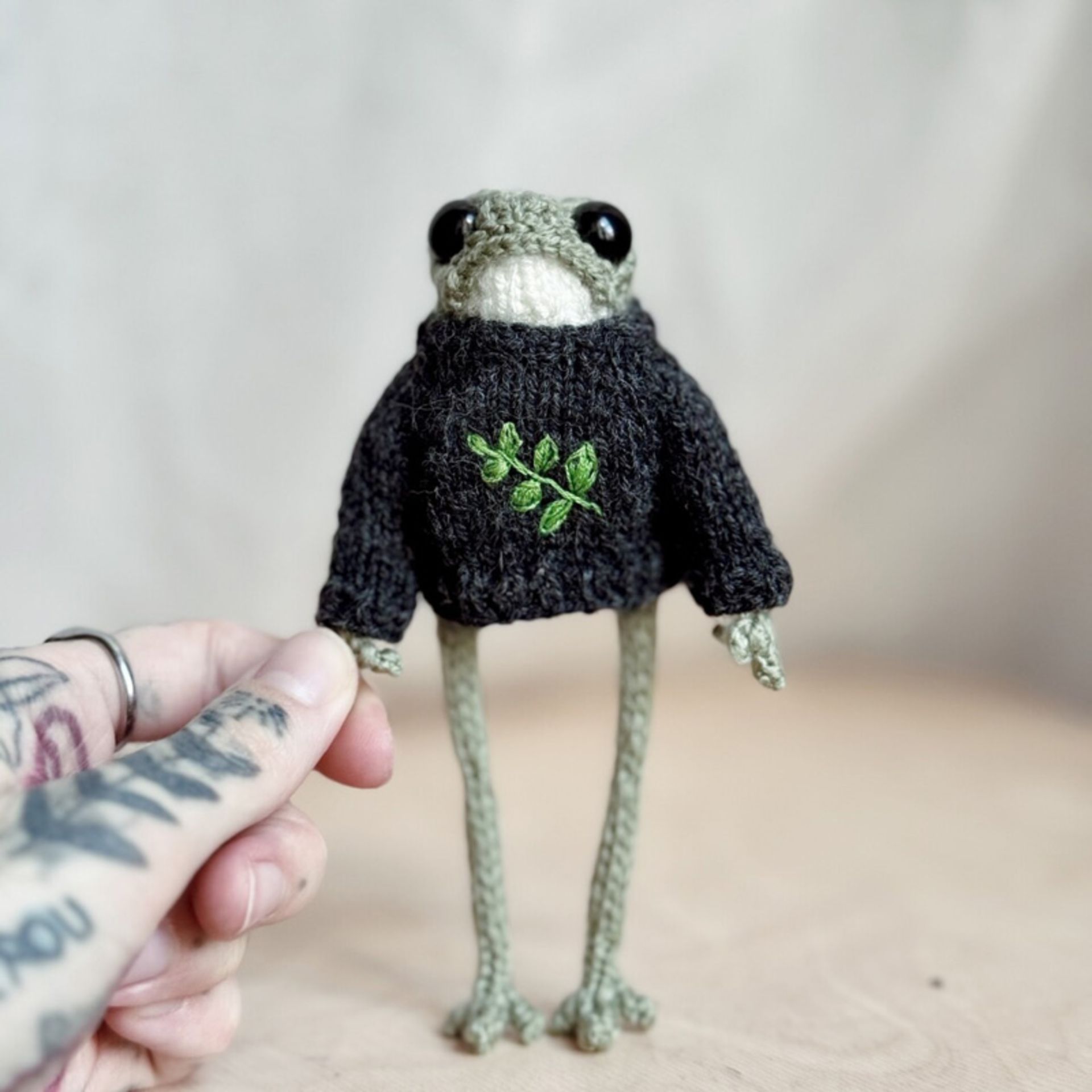 قورباغه ای با پلیور گلدوزی شده