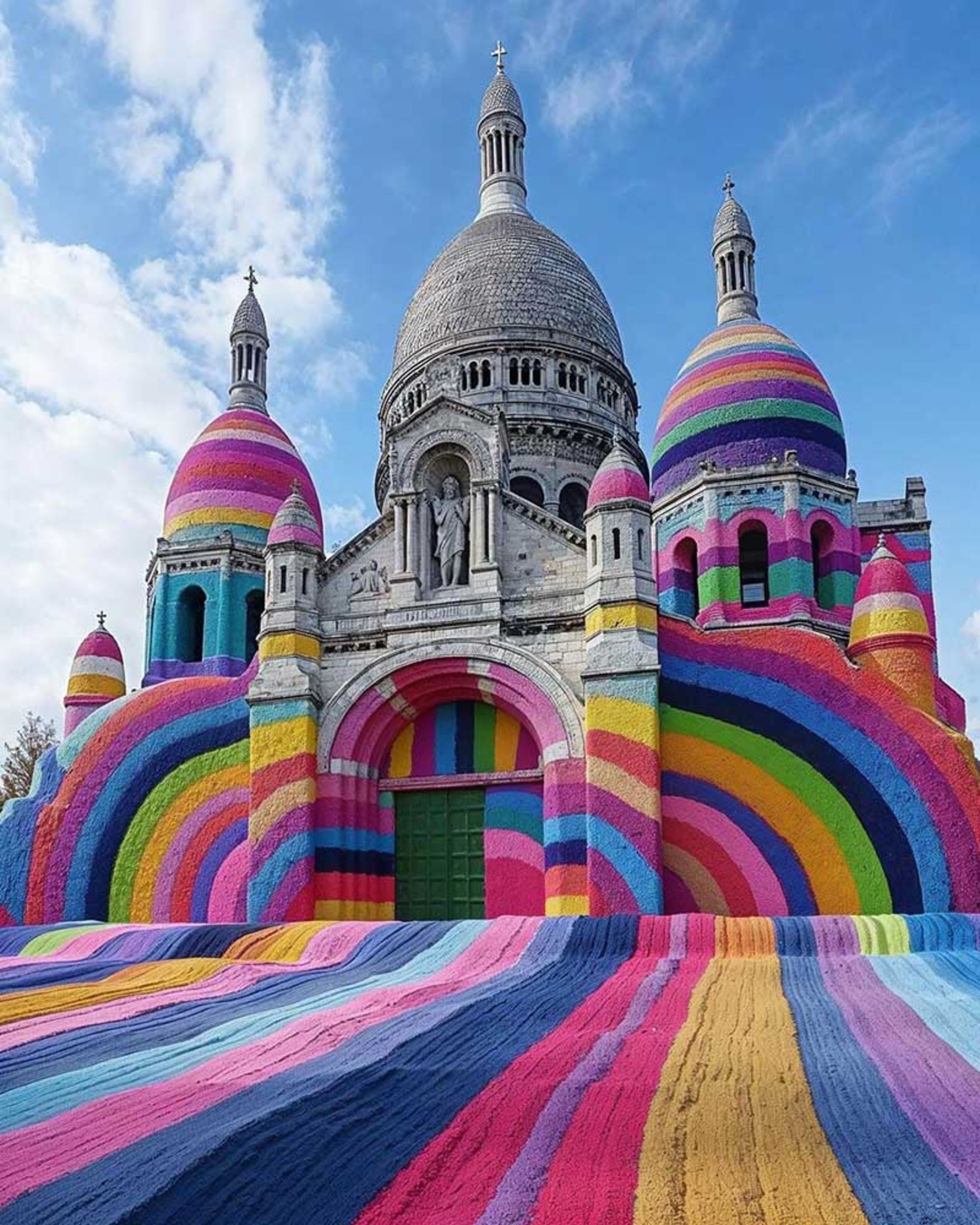 کلیسای ساکره کور (Sacre-Coeur) یا کلیسای قلب مقدس پاریس از نگاه هوش مصنوعی