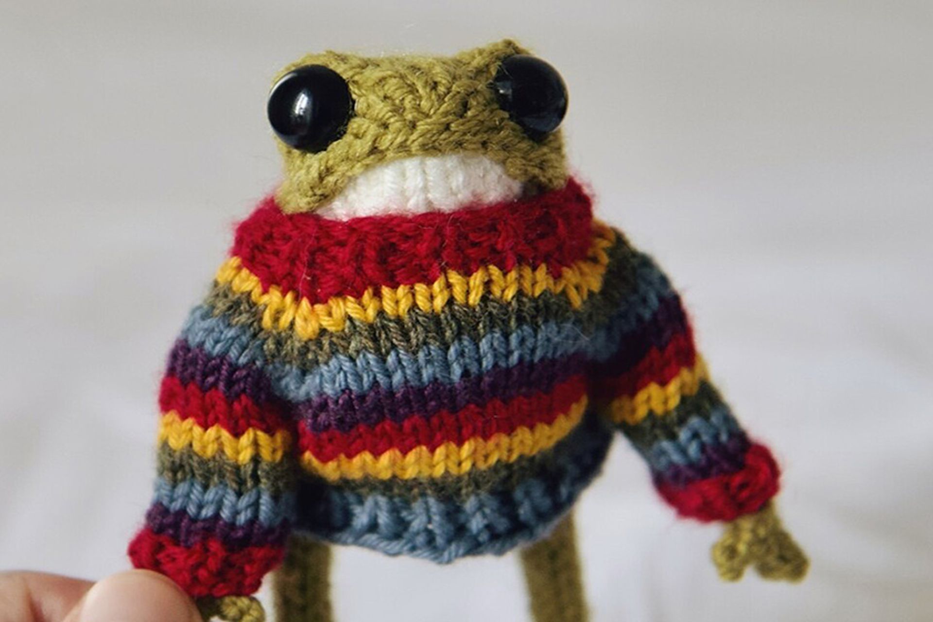 قورباغه بافتنی در قامت انسان