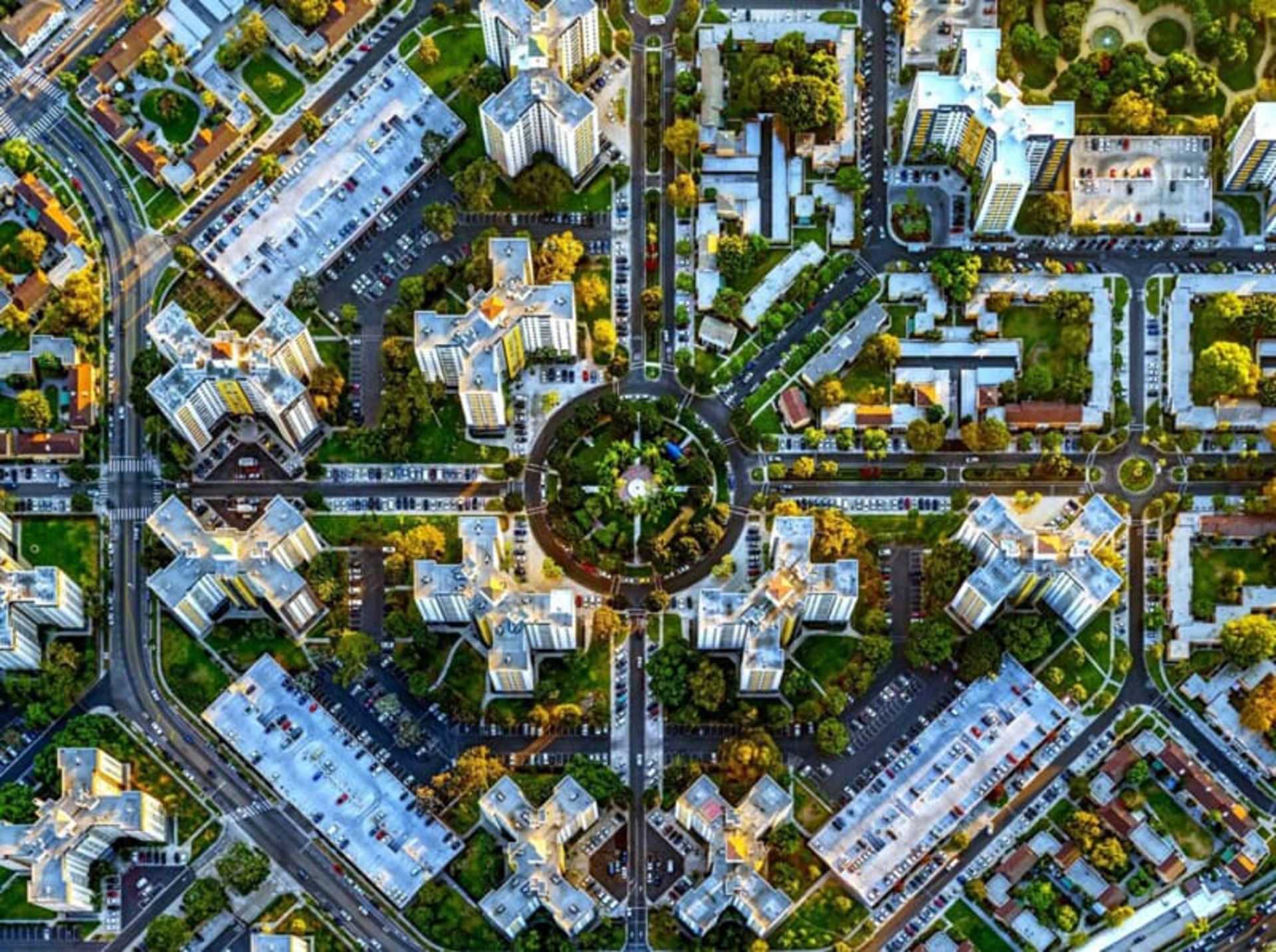 عکس هوایی از  شهرکی در آمریکا
