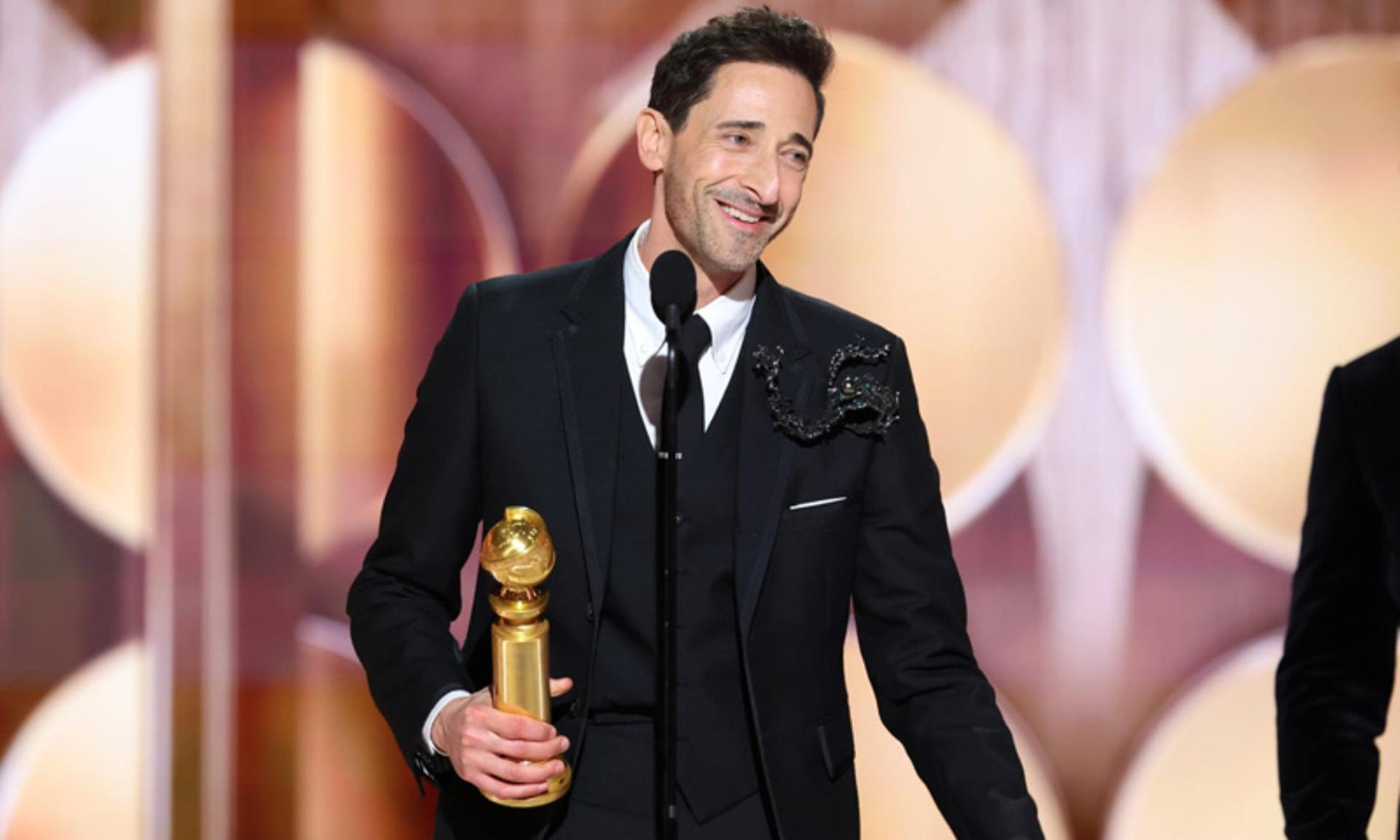 «آدرین برودی» (Adrien Brody) برنده جایزه بهترین بازیگر مرد گلدن گلوب ۲۰۲۵؛ منبع: theguardian؛ عکاس: Rich Polk