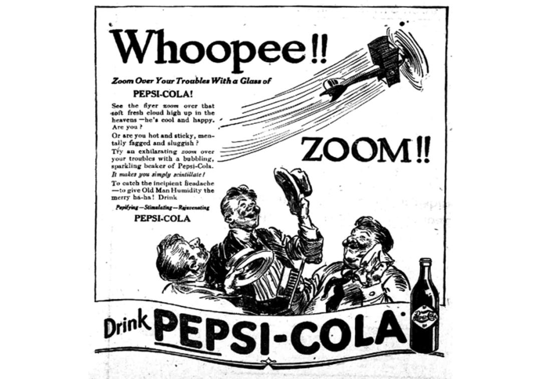 آگهی روزنامه پپسی در سال ۱۹۱۹؛ منبع عکس: Pepsi-Cola Company