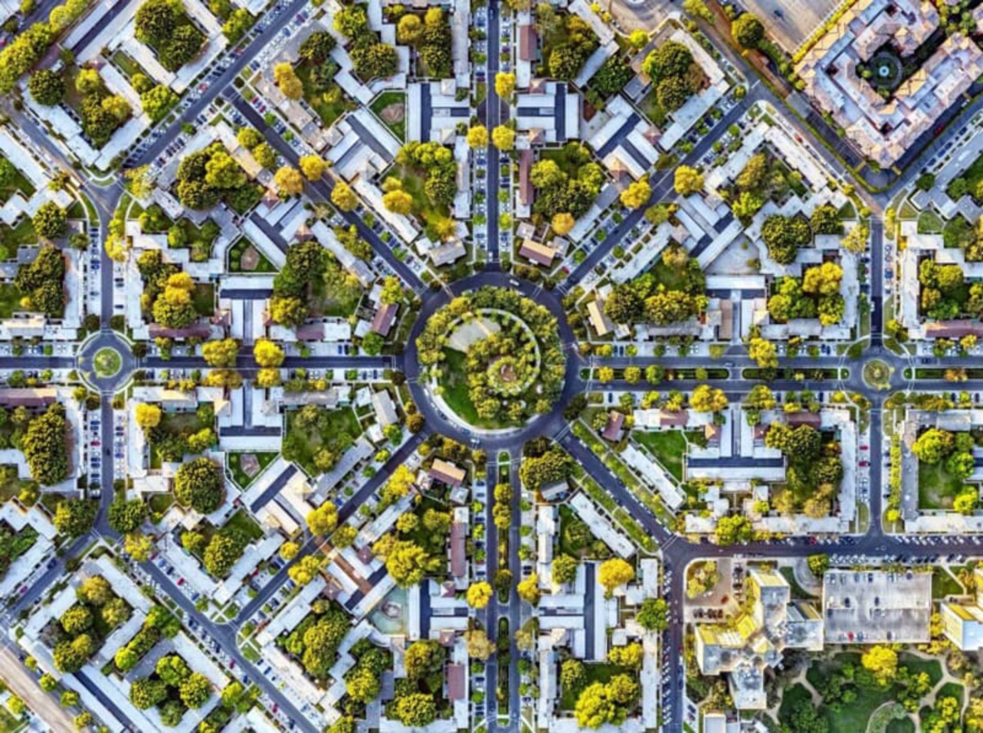 عکس هوایی از پارکی در آمریکا
