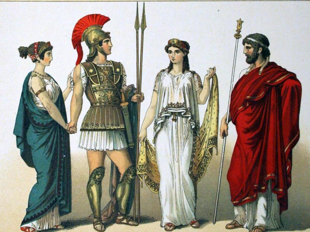 لباس زنان و مردان روم و یونان باستان؛ منبع عکس: Wikimedia، پدیدآورنده: 