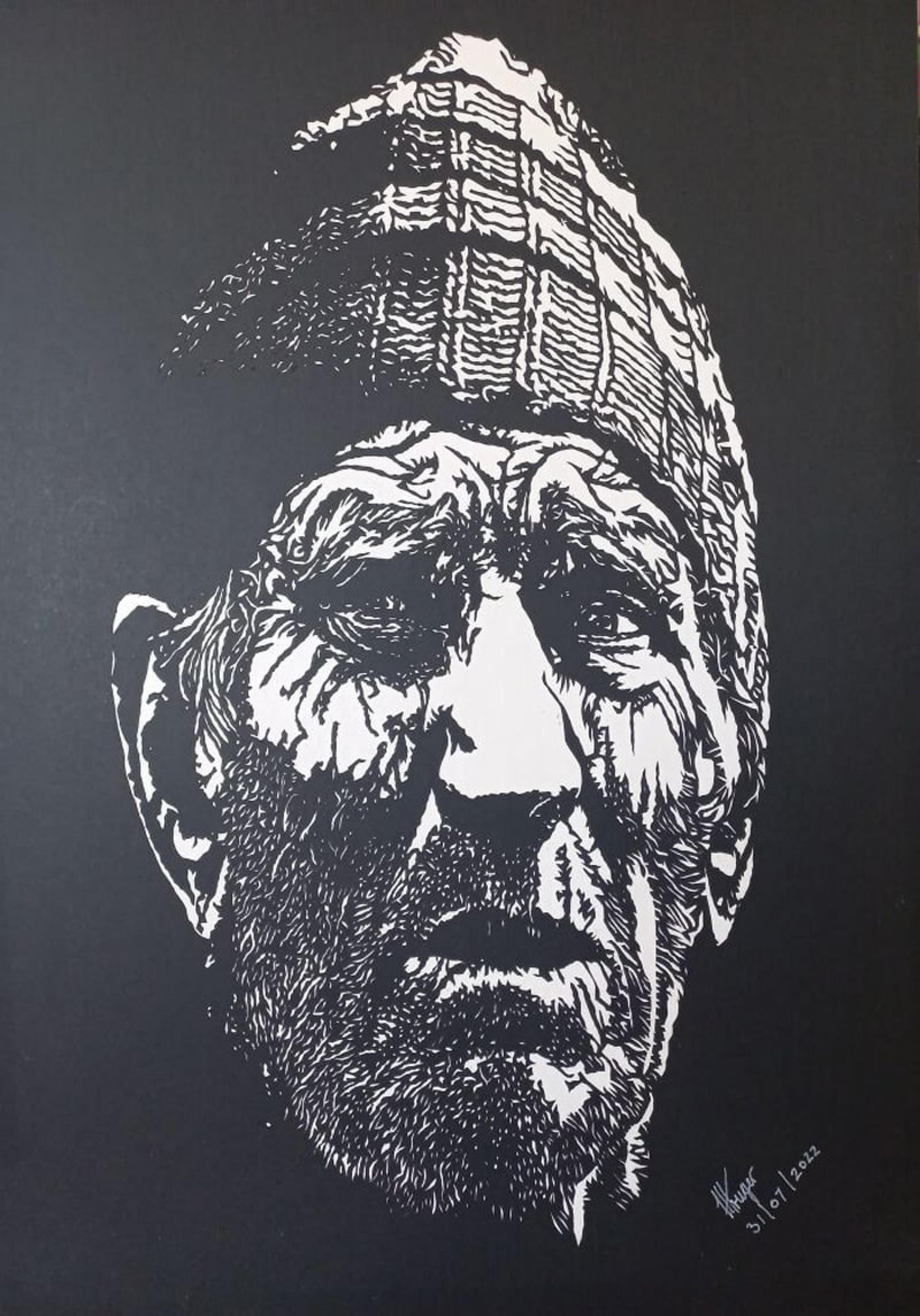 طراحی کاغذی مرد ماهیگیر
