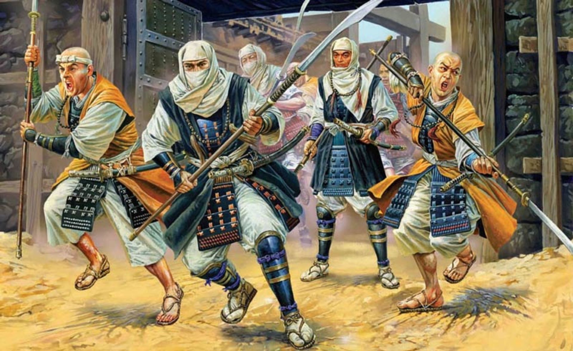 نقاشی گروه ژاپنی ایکو-ایکی در حال یورش؛ منبع عکس: The Shogunate Youtube، پدیدآورنده: نامشخص