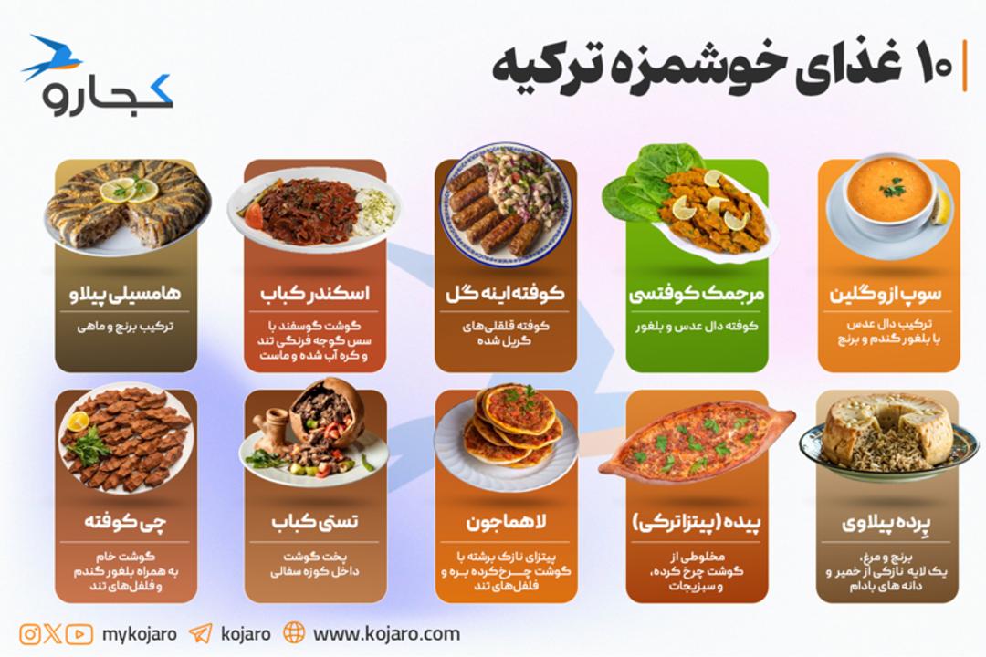 اینفوگرافیک غذاهای خوشمزه ترکیه