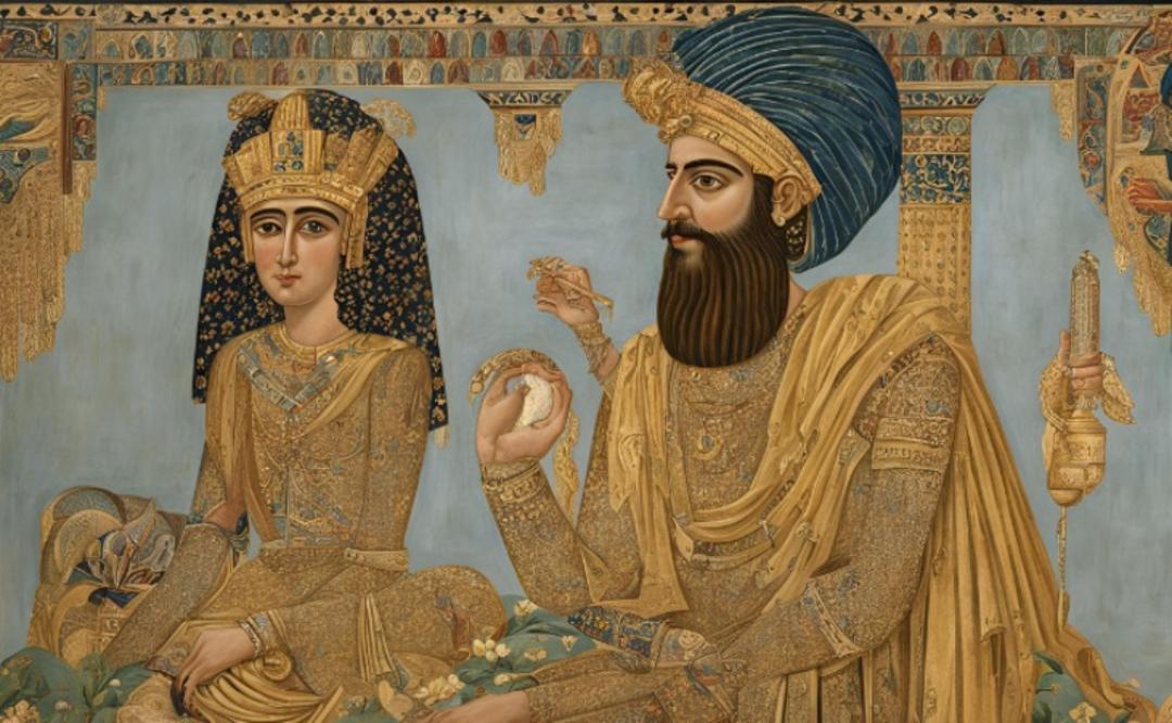 نقاشی کوروش بزرگ و کاساندا
