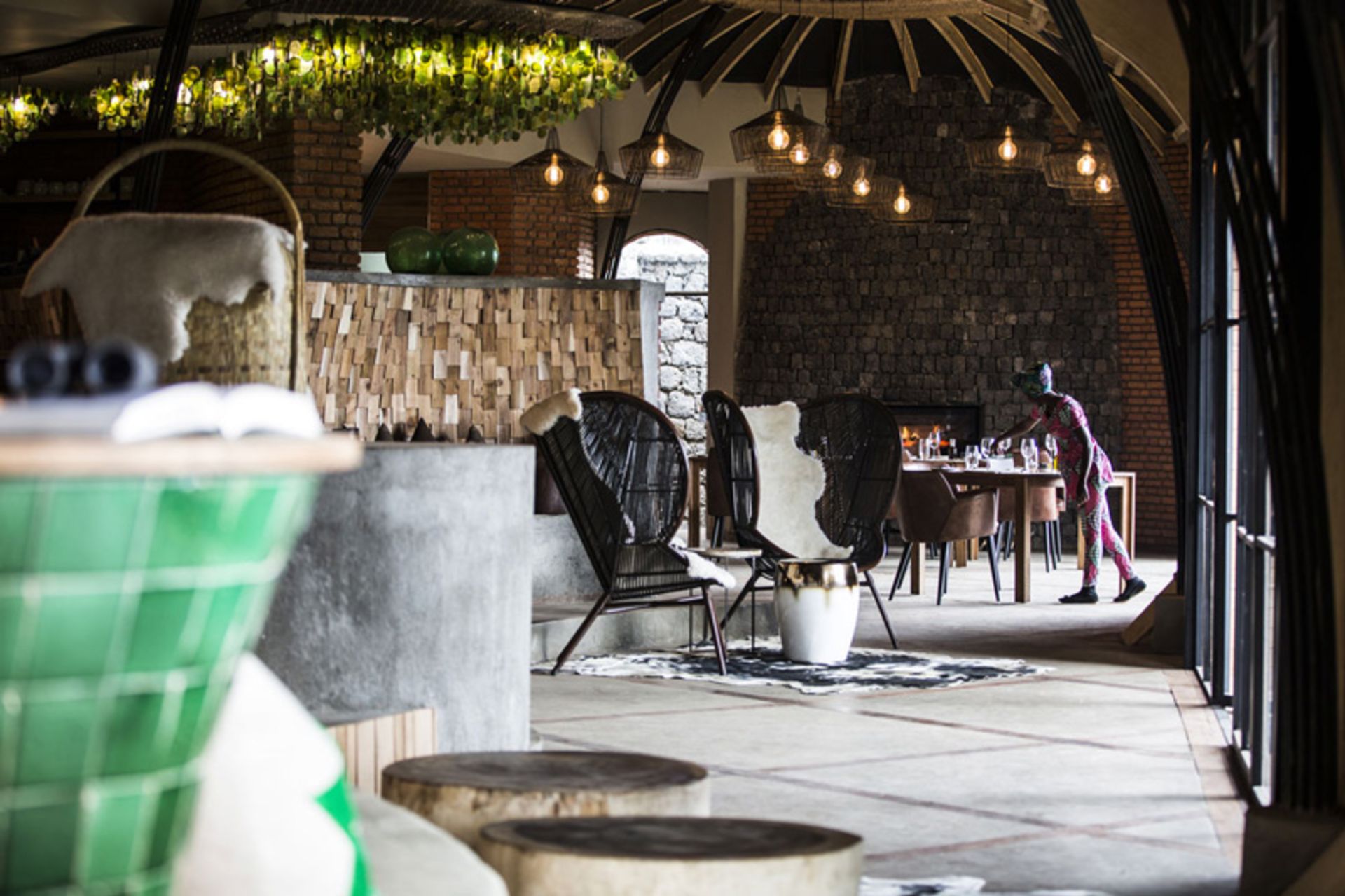 رستوران فضای باز در هتل بیساته در رواندا