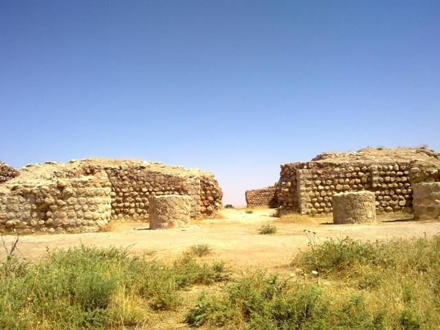 دیواره‌ها و ستون‌های عمارت خسرو