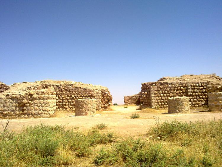 دیواره‌ها و ستون‌های عمارت خسرو