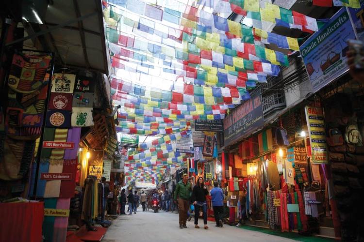 محله تامل در نپال؛ منبع عکس: وب‌سایت buddhaair.com؛ عکاس: نامشخص